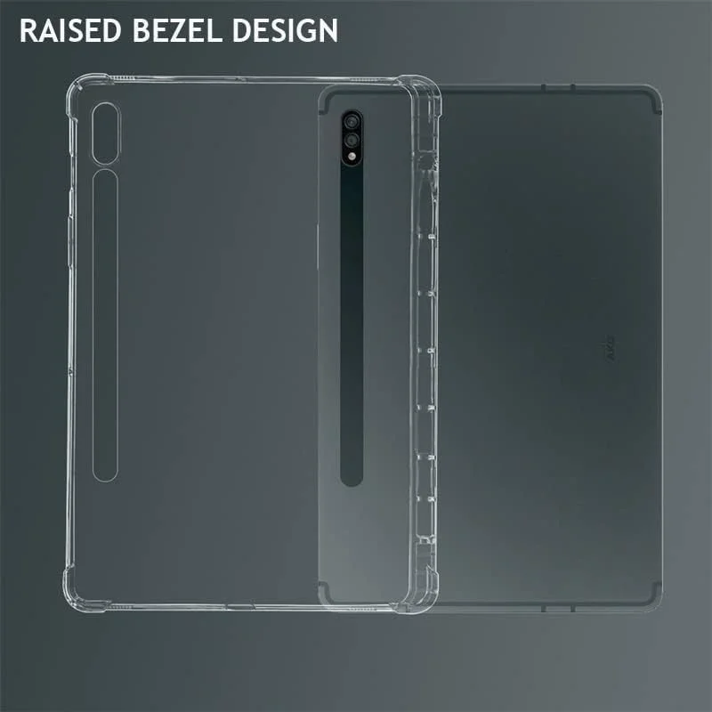کاور تبلت سامسونگ گلکسی تب S8، نرم و شفاف با جایگاه قلم S-Pen، سازگار با تب S8 پلاس / S7 پلاس / S7 FE، S8 اولترا، S8 / S7 (گلکسی تب S8 اولترا)