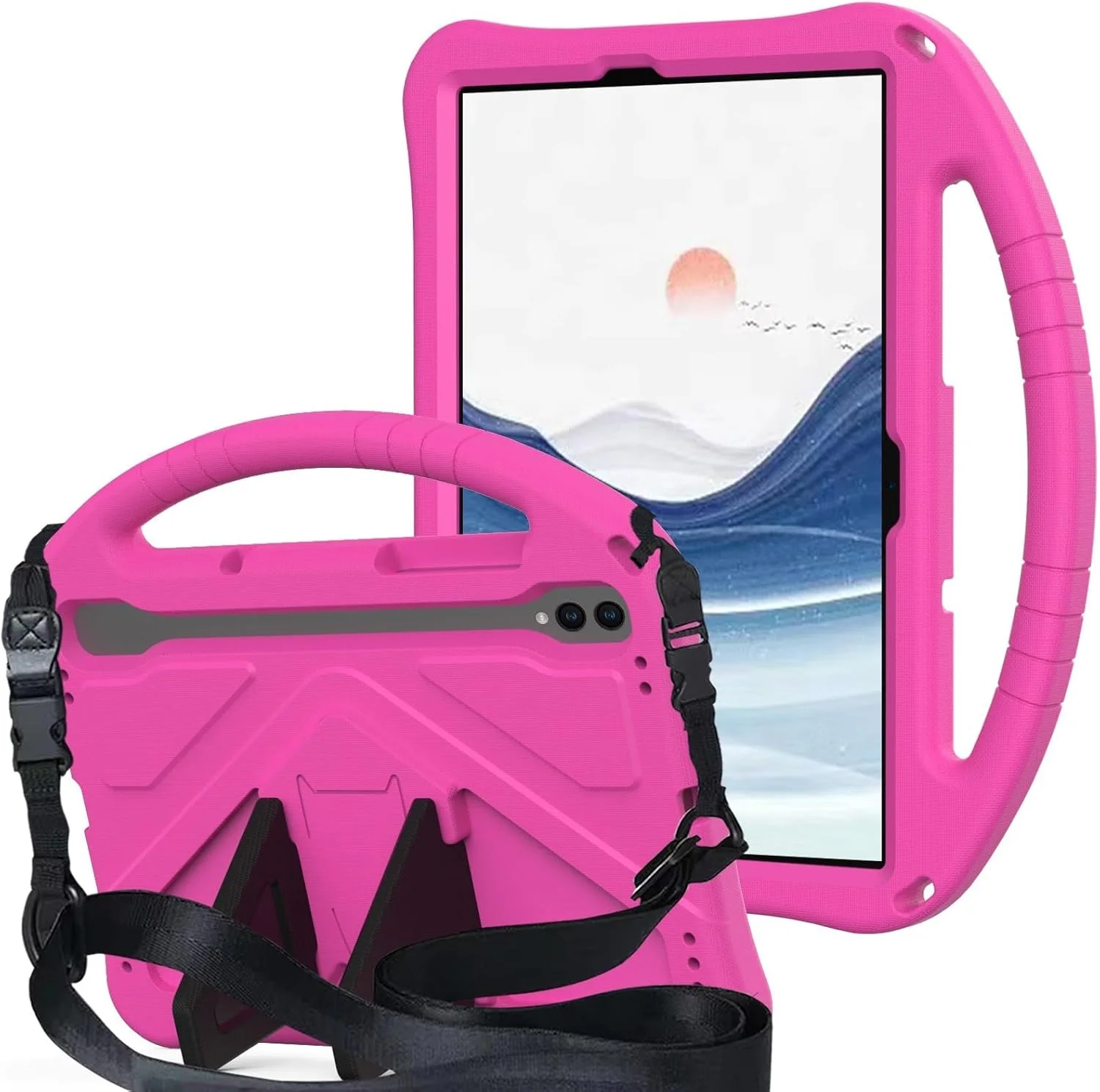 کیف تبلت مناسب برای تبلت سامسونگ گلکسی تب S9 FE 11 اینچی (2023) مدل SM-X510N/WiFi X516B، کیف تبلت ضد ضربه، کیف EVA سبک وزن با بند قابل تنظیم، کیف محافظ