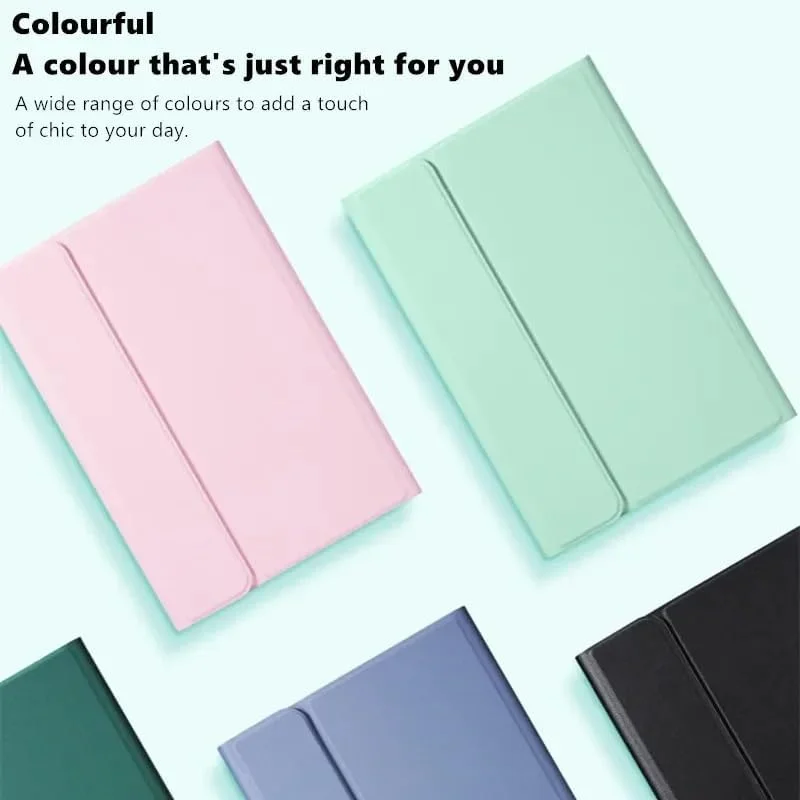 کیبورد Gruattreay مناسب برای تبلت سامسونگ گلکسی تب S10 FE Plus/FE+ 13.1 اینچ 2025 مدل SM-X620/X626B، کیبورد جداشدنی بی‌سیم بلوتوث با تاچ پد، کاور محافظ چرمی (آبی + کیبورد سفید)