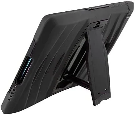کیف محافظ تبلت سامسونگ گلکسی تب A 10.1 مدل T580 سال 2016، ضد ضربه و مقاوم در برابر سقوط، پوشش کامل بدنه (مشکی زرهی)