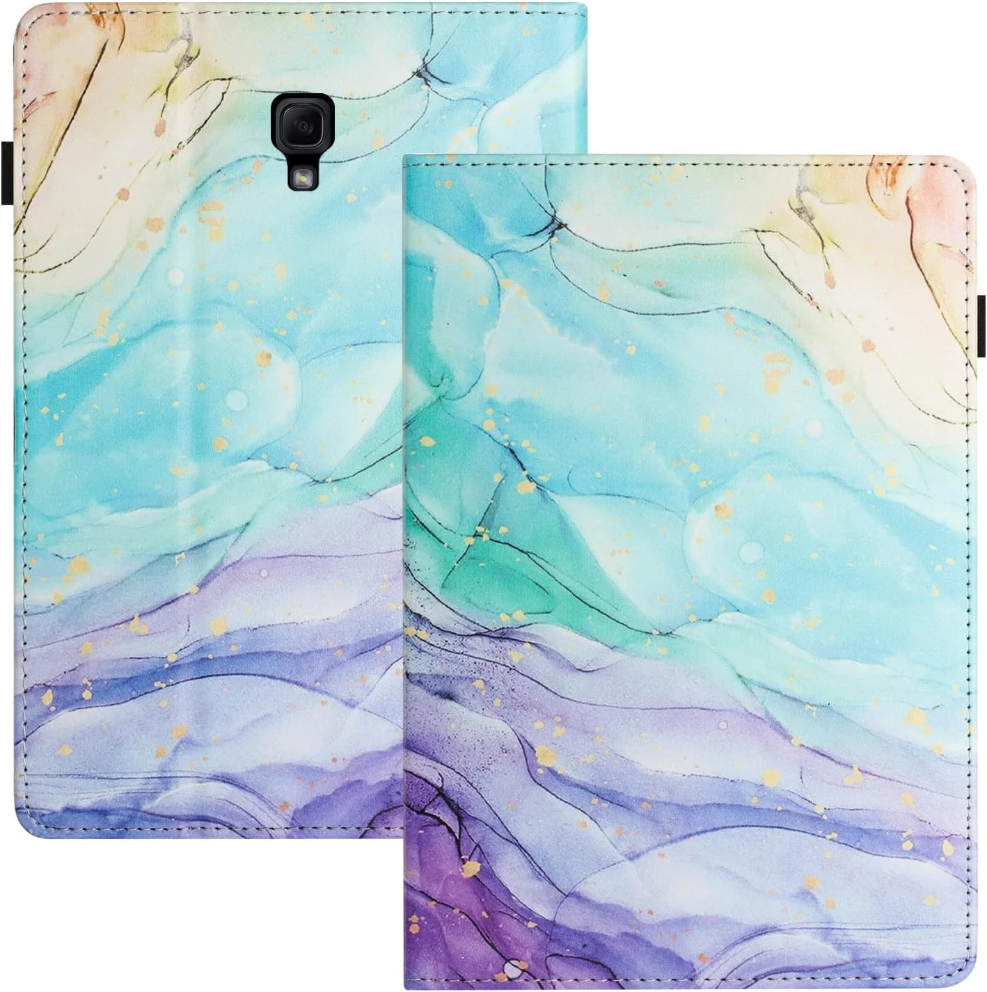 کیف محافظ LSPCASA برای تبلت سامسونگ گلکسی تب A 10.5 SM-T590/T595، کیف استند دار سامسونگ گلکسی تب A 10.5 با جای کارت، کیف محافظ تاشو گلکسی تب A 2018 10.5 طرح نقاشی رنگ روغن