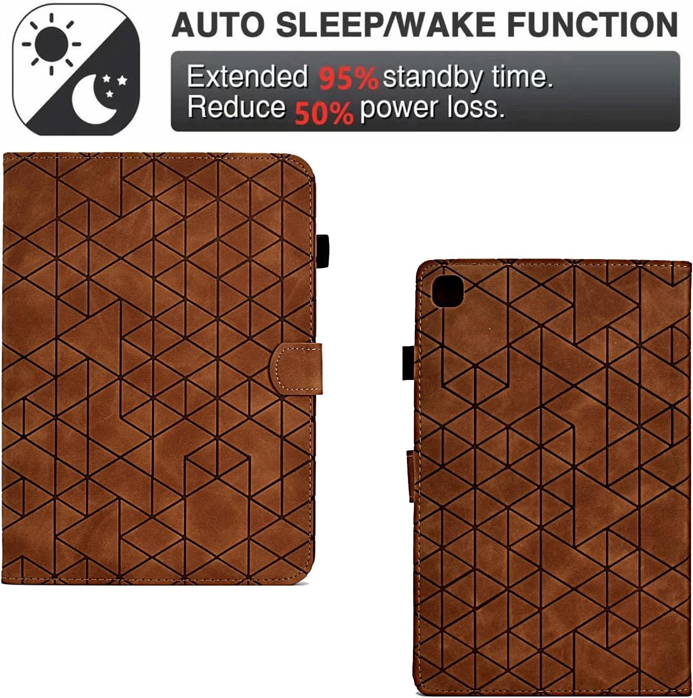 کیف تبلت مناسب برای Samsung Galaxy Tab A7 Lite SM-T225/T220، جلد چرمی ممتاز تجاری، کاور تاشو استند با جای کارت و قلم مناسب برای سامسونگ