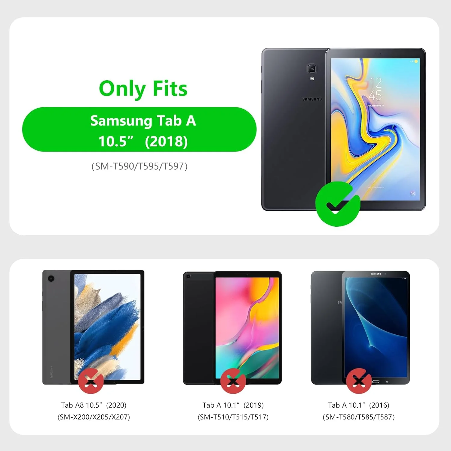 کیف محافظ LSPCASA برای تبلت سامسونگ گلکسی تب A 10.5 SM-T590/T595، کیف استند دار سامسونگ گلکسی تب A 10.5 با جای کارت، کیف محافظ تاشو گلکسی تب A 2018 10.5 طرح نقاشی رنگ روغن