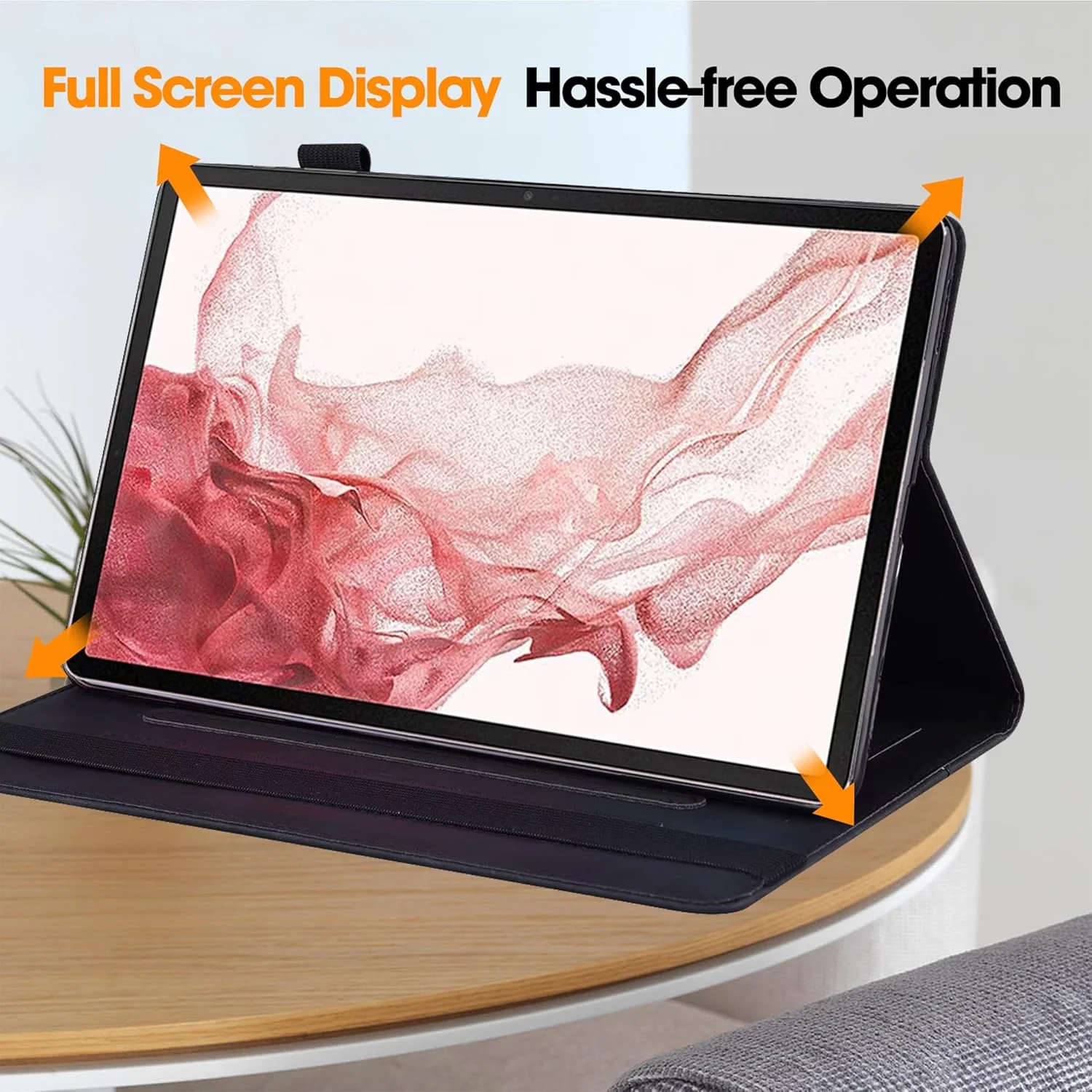 کیف تبلت zZjoOoj مناسب برای تبلت سامسونگ گلکسی تب S10 FE+/S10 FE Plus با صفحه نمایش 13.1 اینچی، دارای جای قلم، حالت خواب/بیدار خودکار، کیف هوشمند با جای کارت، پایه قابل تنظیم، مشکی