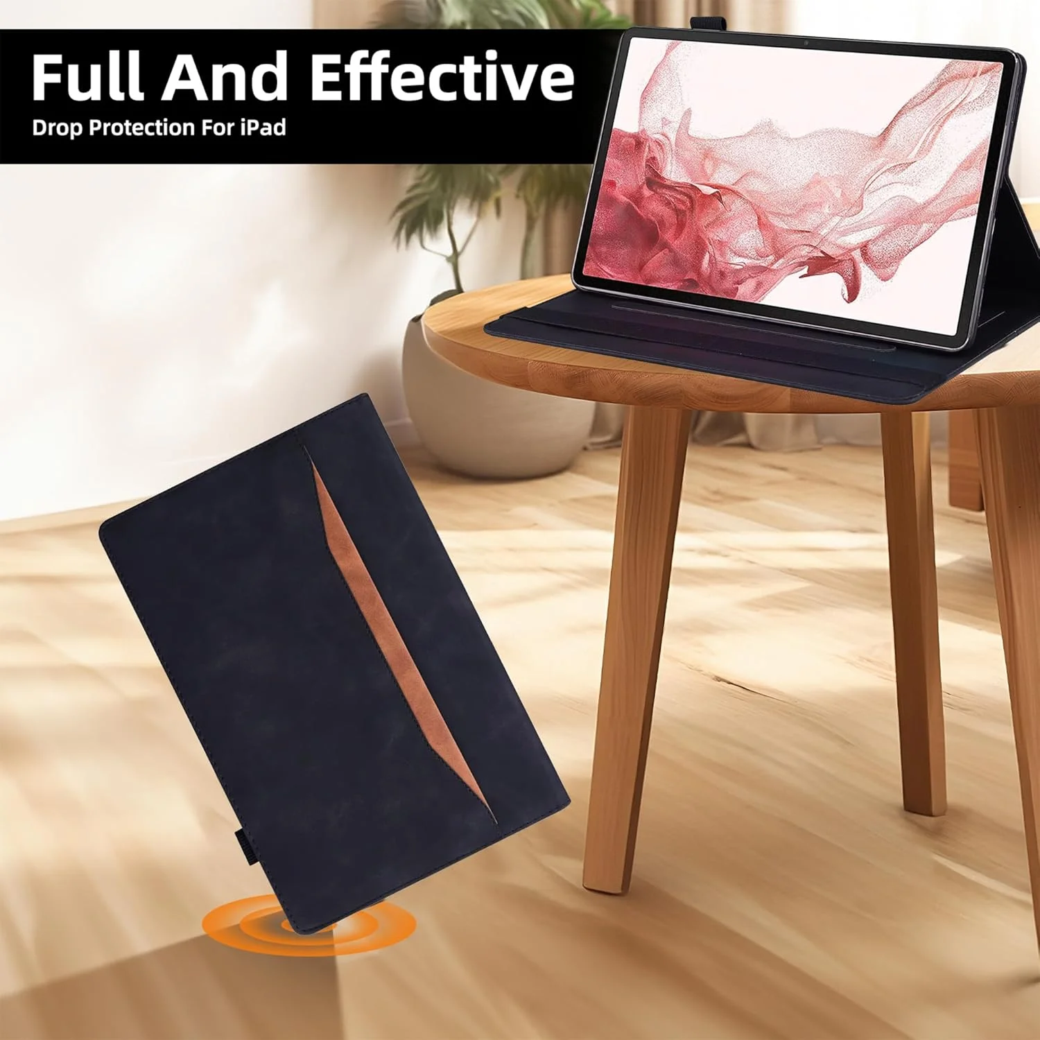 کیف تبلت zZjoOoj مناسب برای تبلت سامسونگ گلکسی تب S10 FE+/S10 FE Plus با صفحه نمایش 13.1 اینچی، دارای جای قلم، حالت خواب/بیدار خودکار، کیف هوشمند با جای کارت، پایه قابل تنظیم، مشکی