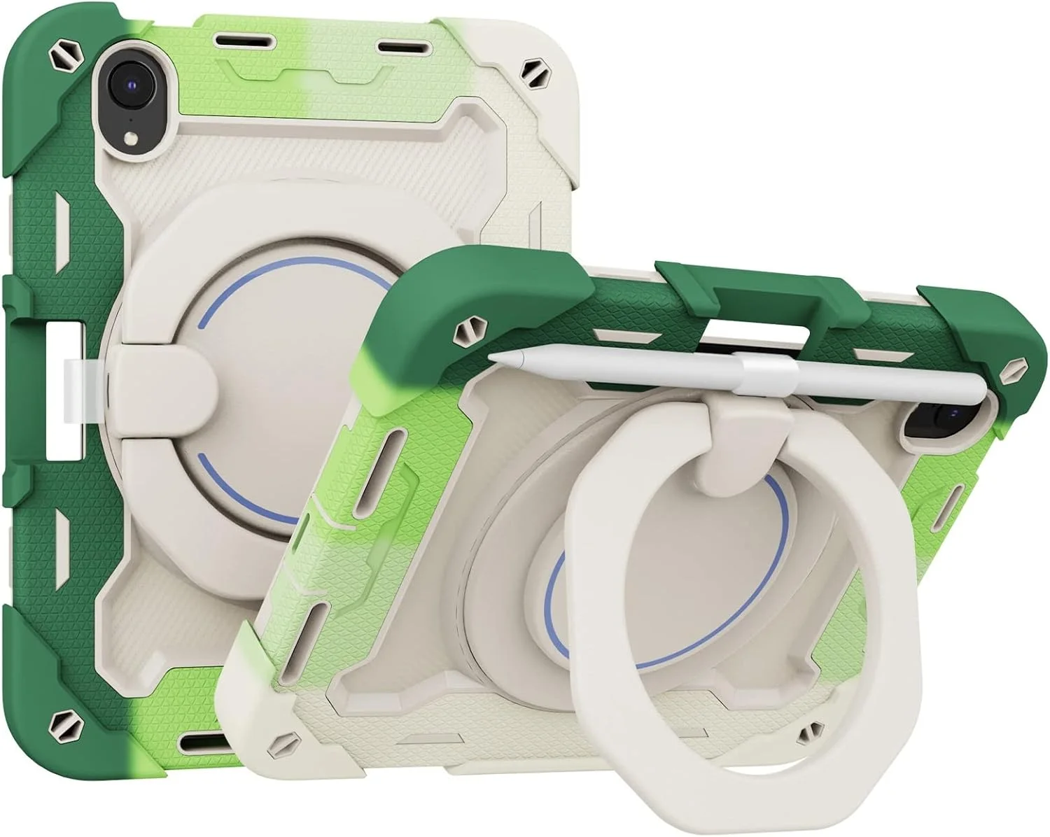 کیف تبلت مسافرتی سازگار با تبلت سامسونگ گلکسی تب A7 10.4 اینچ T500/T505 (2020)، کیف 360 درجه با دسته چرخان، بدنه مقاوم سه تکه