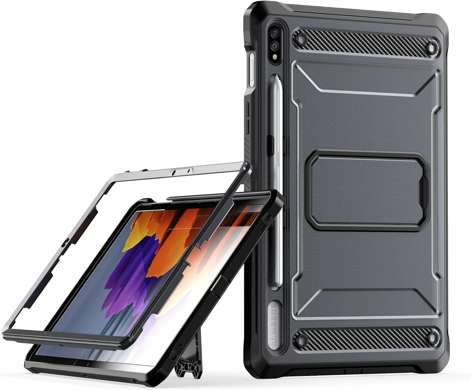 کیف محافظ تبلت مسافرتی سازگار با Samsung Galaxy Tab S8/Tab S7 11 اینچ (مدل SM-X700/X706/T870/T875/T876B) - کیف محافظ مقاوم در برابر ضربه و سنگین