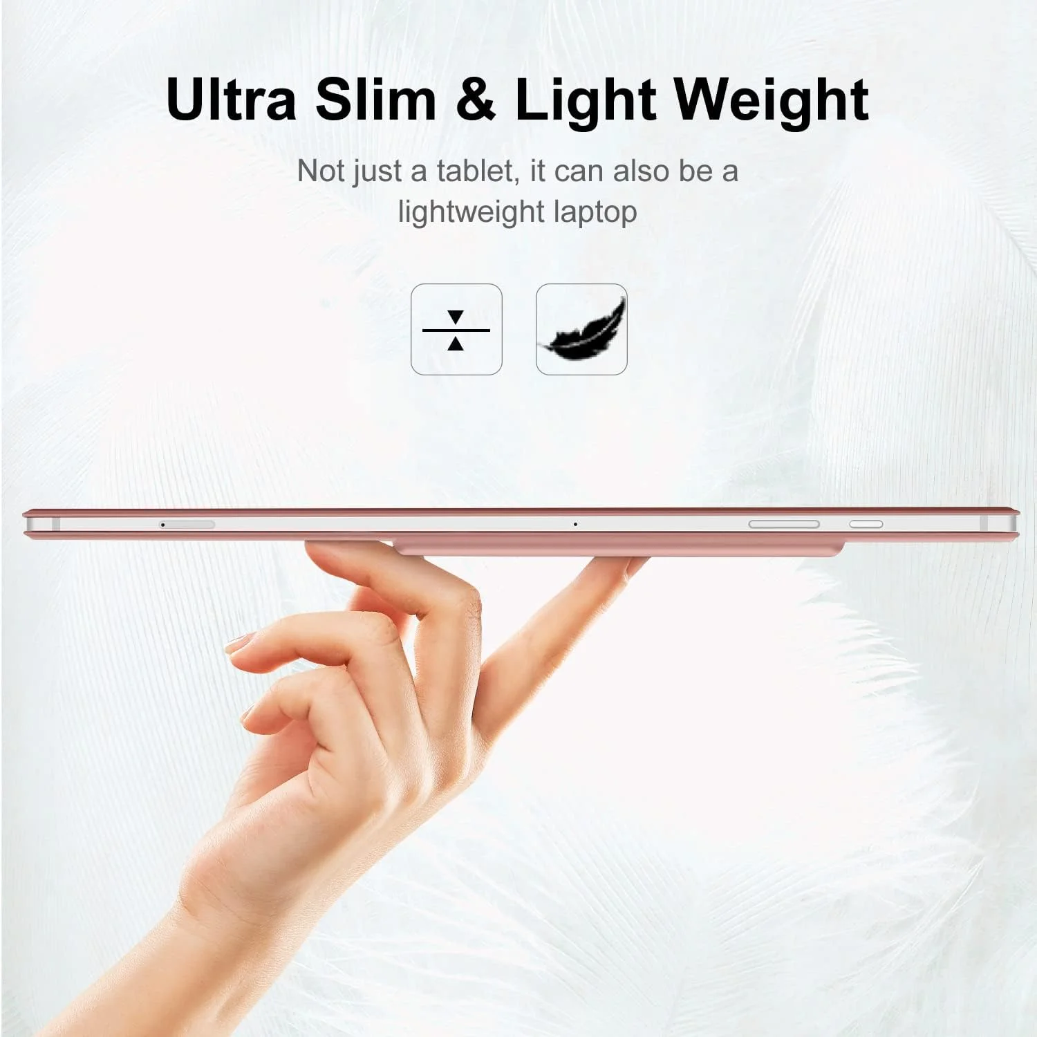 کاور مغناطیسی DUNNO مناسب برای تبلت سامسونگ گلکسی تب S9 FE 10.9 اینچی / S9 11 اینچی 2023 با جای قلم S-Pen، کاور تبلت مغناطیسی فوق العاده باریک و سبک، قابلیت بیدار شدن/خواب خودکار (رزگلد)