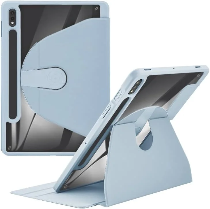 کیف تبلت مسافرتی سازگار با Samsung Galaxy Tab A8.0 T290/T295/T297، کاور هوشمند تبلت با قابلیت چرخش 360 درجه، قاب پشتی سخت سازگار با کاور باریک PC