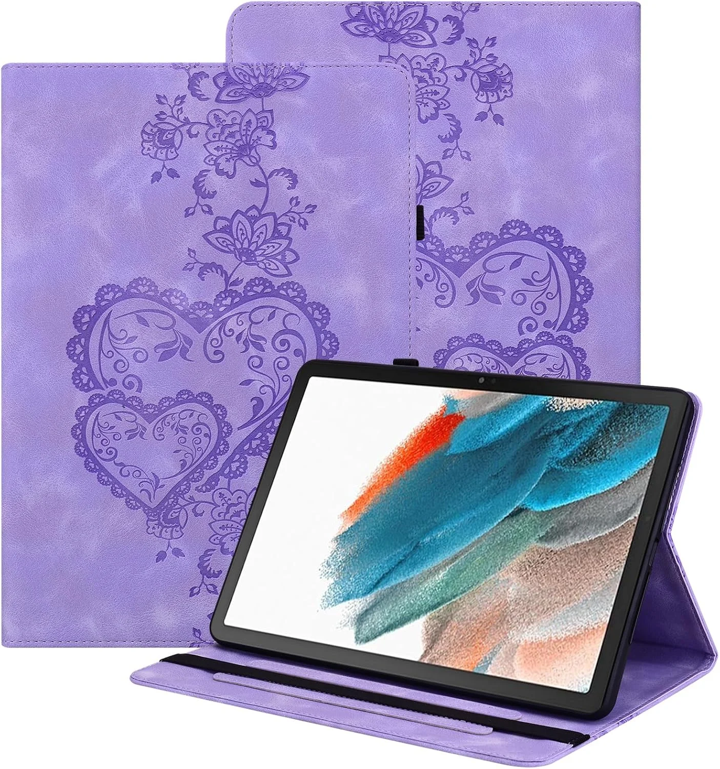 کیف تبلت بولاو مناسب برای تبلت سامسونگ گلکسی تب A 9.7 اینچ (SM-T550/T555) با عملکرد استند و جای کارت، طرح برجسته قلب، چرم مصنوعی، رنگ بنفش کیف تبلت بولاو مناسب برای تبلت سامسونگ گلکسی تب A 9.7 اینچ (SM-T550/T555) با عملکرد استند و جای کارت، طرح برجسته قلب، چرم مصنوعی، رنگ بنفش