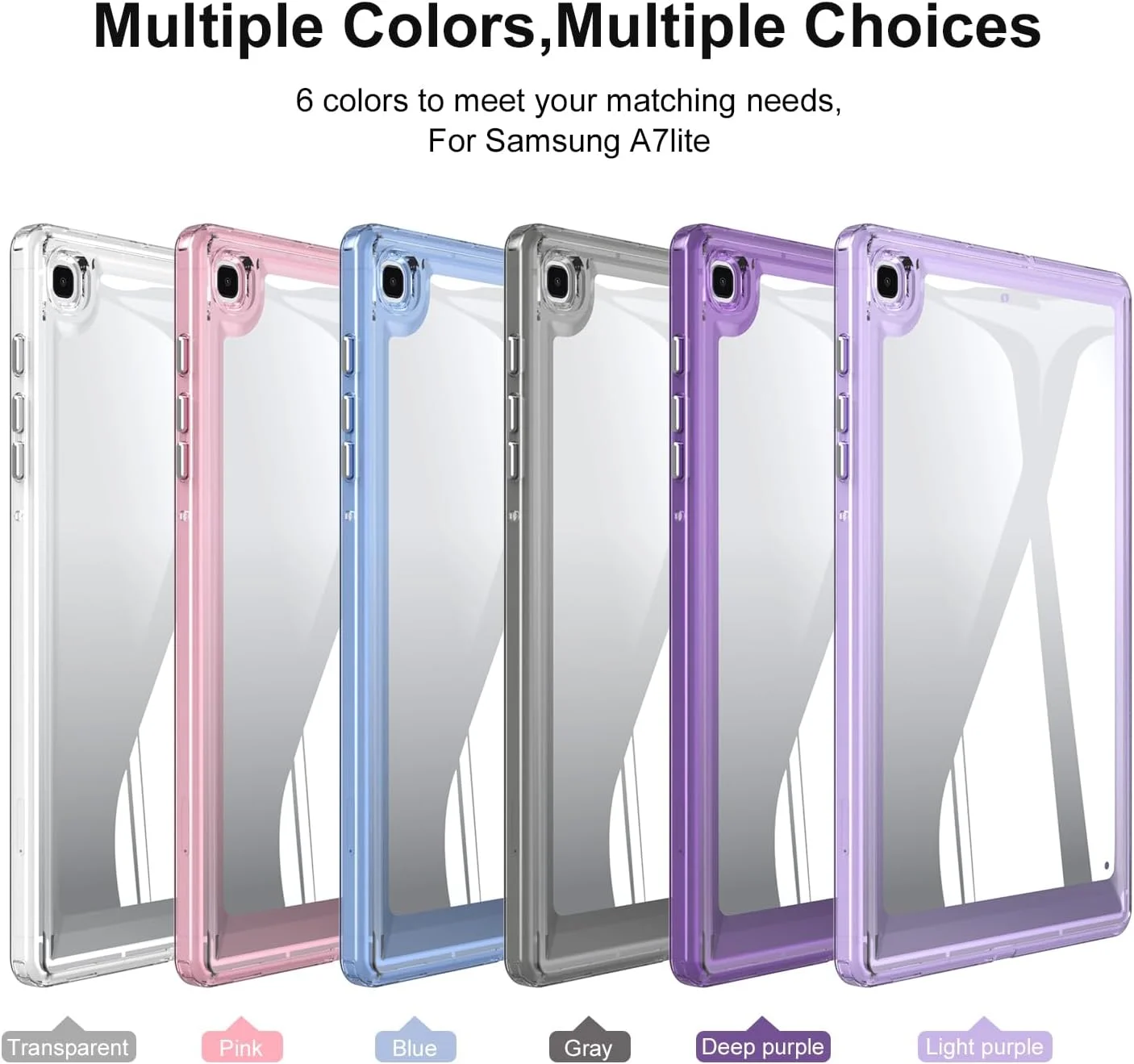 کاور باریک و سبک GANGANPRO برای تبلت سامسونگ گلکسی تب A9 2023 X110/X115، کاور پشتی TPU نرم و شفاف ضد ضربه 8.7 اینچی - بنفش روشن