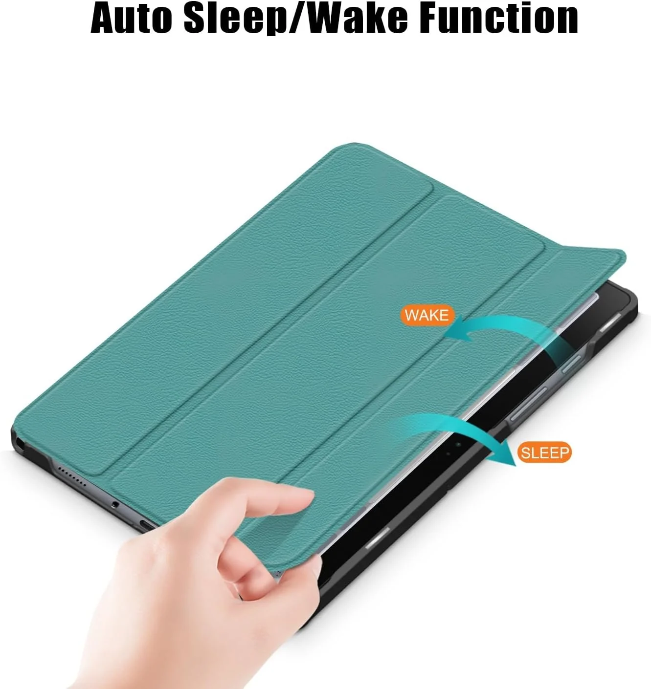 کیف تبلت مسافرتی سازگار با Samsung Galaxy Tab A8 2021 (SM-X200/X205)، کیف تبلت هوشمند سه تایی، کیف پایه باریک و سبک، پوشش پشتی سخت PC، پوشش فولیو، حالت خواب/بیدار خودکار