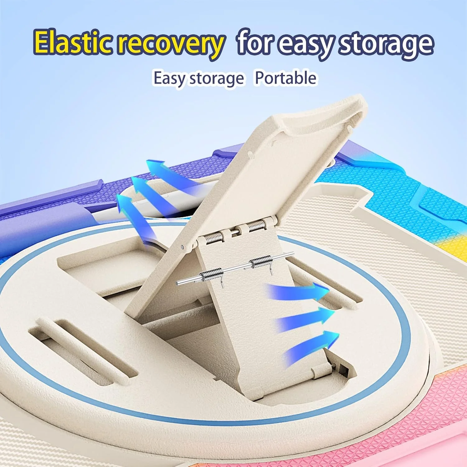 کیف محافظ تبلت مناسب برای تبلت سامسونگ گلکسی تب S7 FE با اندازه 12.4 اینچ مدل 2021 (SM-T730/T736)، دارای استند کشی چند زاویه ای + بند مچی چرخان 360 درجه قابل تنظیم