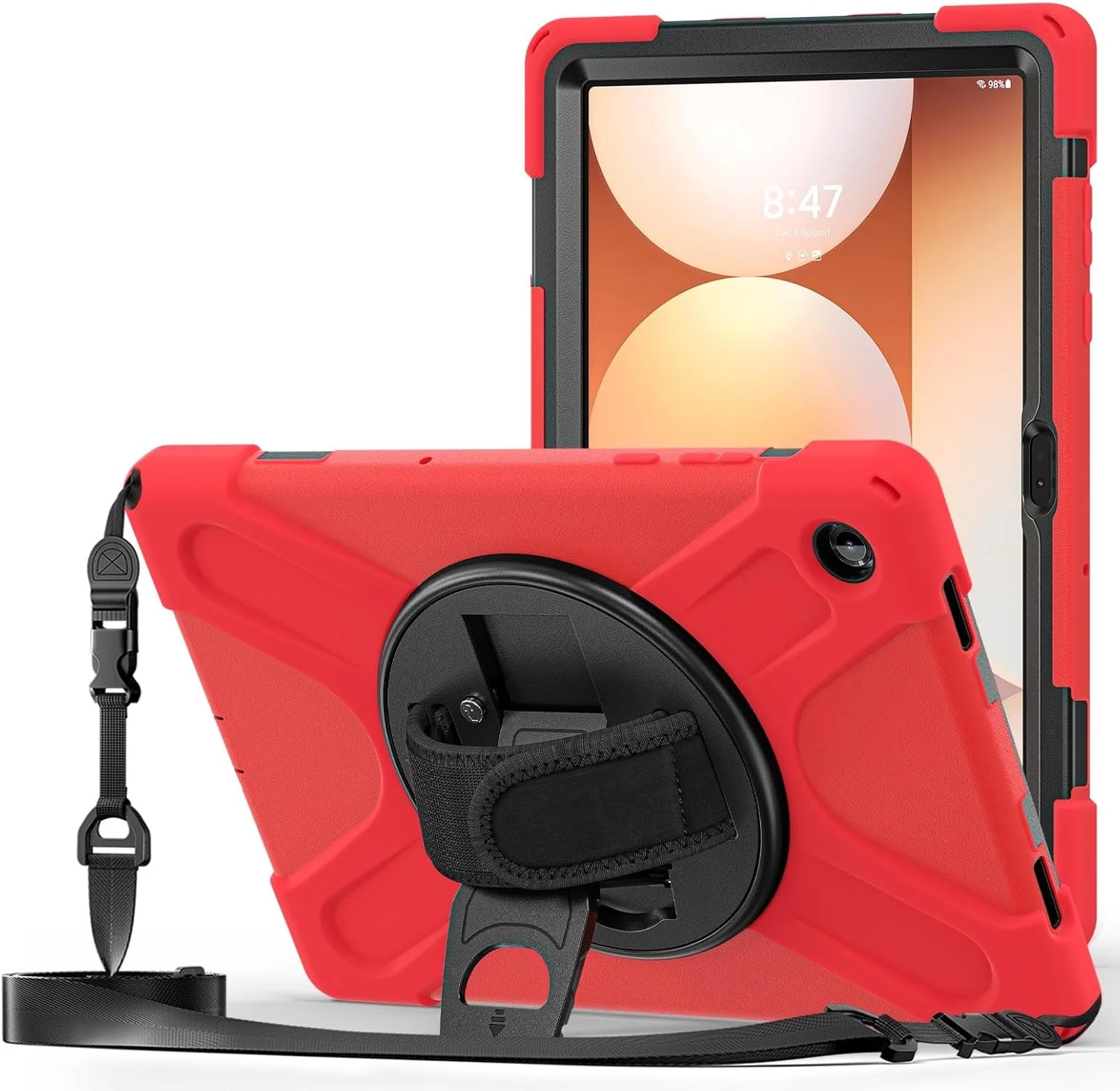 کاور تبلت Gruattreay مناسب برای تبلت سامسونگ گلکسی Tab A11 Plus/A11+ 11 اینچ 2025، دارای پایه چرخان 360 درجه، کاور ضد ضربه و مقاوم با بند دستی/بند شانه (قرمز) کاور تبلت Gruattreay مناسب برای تبلت سامسونگ گلکسی Tab A11 Plus/A11+ 11 اینچ 2025، دارای پایه چرخان 360 درجه، کاور ضد ضربه و مقاوم با بند دستی/بند شانه (قرمز)