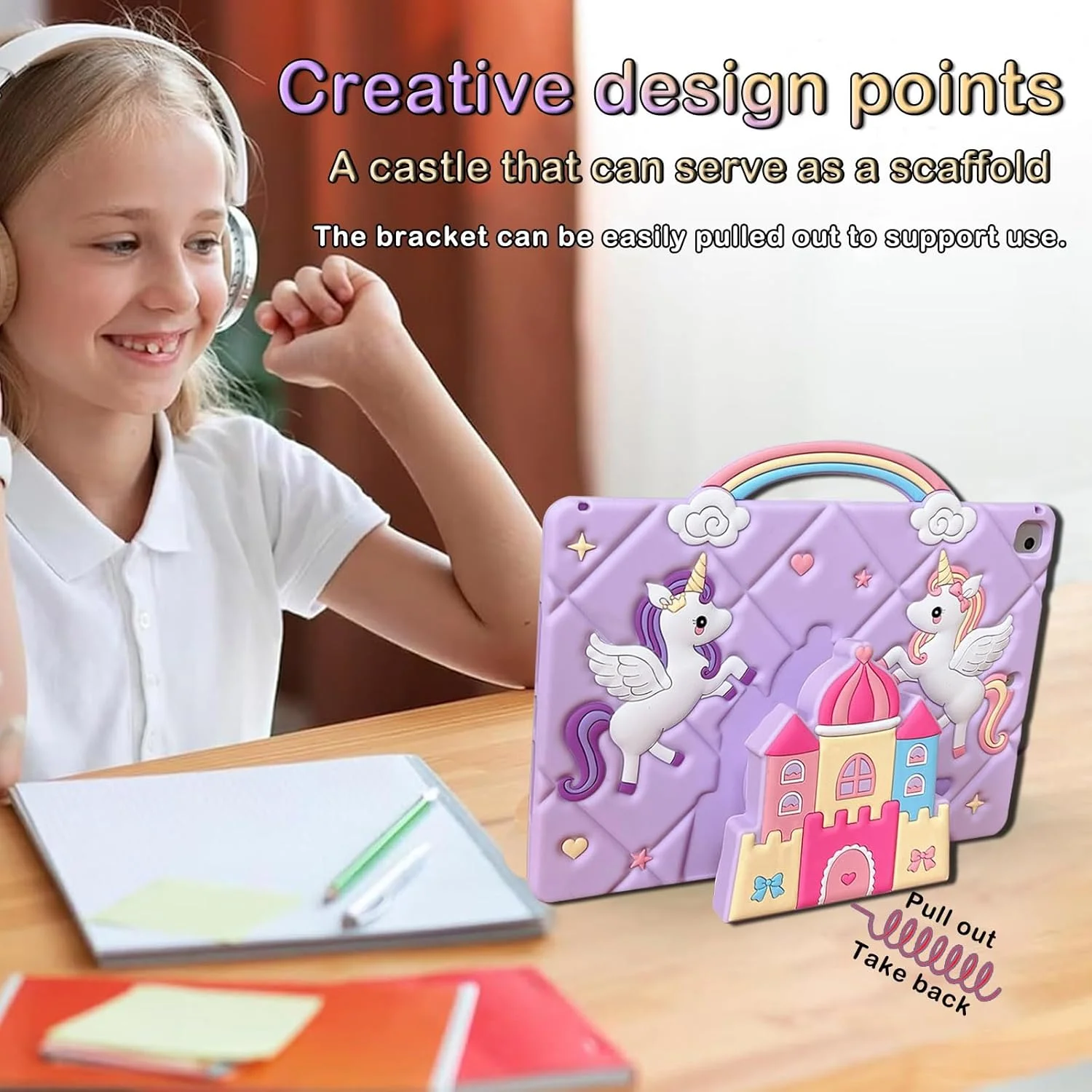 کیف محافظ کودکانه YeaQuelior مناسب برای تبلت سامسونگ گلکسی تب A7 لایت 8.7 اینچ (SM-T220 /T225 /T227)، کاور ضد ضربه تک شاخ با دسته/پایه/بند شانه کیف محافظ کودکانه YeaQuelior مناسب برای تبلت سامسونگ گلکسی تب A7 لایت 8.7 اینچ (SM-T220 /T225 /T227)، کاور ضد ضربه تک شاخ با دسته/پایه/بند شانه