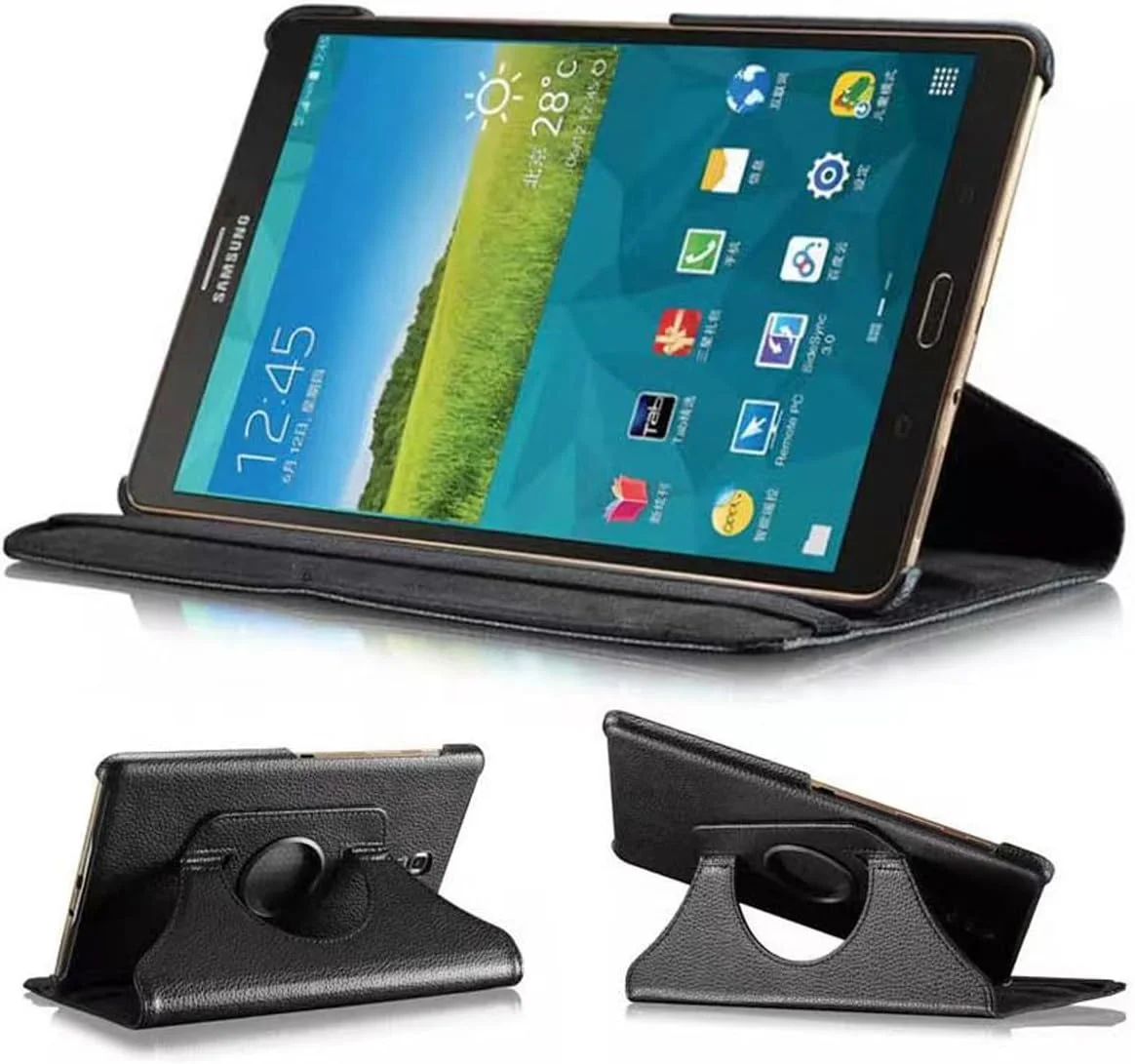کیف تبلت سامسونگ گلکسی تب اس 8.4 اینچ مدل SM-T700 /T705 /T705C، چرخش 360 درجه، باریک و تاشو، با قابلیت بیدار شدن/خواب خودکار (مشکی)