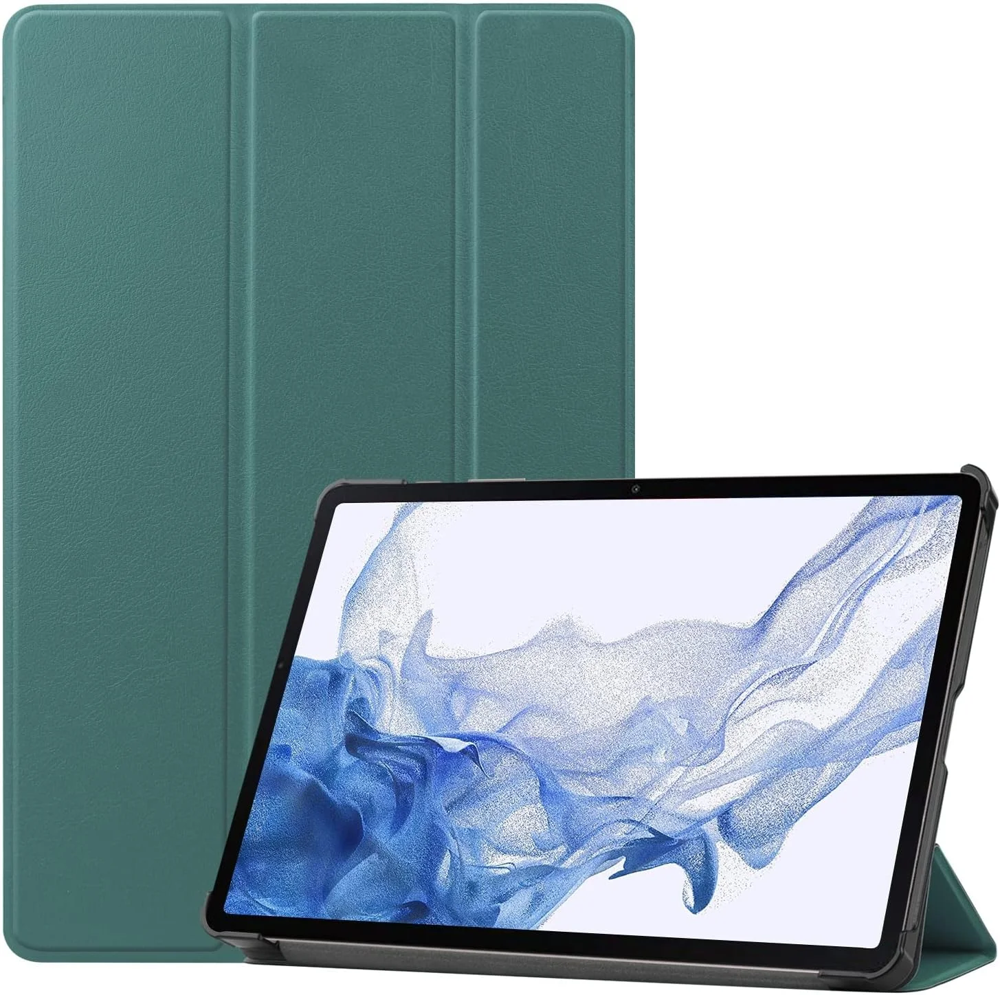 کیف تبلت مسافرتی سازگار با Samsung Galaxy Tab S8 / S7 11 اینچی (SM-X700 / X706 / T870 / T875)، کیف هوشمند تبلت سه تایی، کیف باریک با قابلیت تنظیم چند زاویه دید