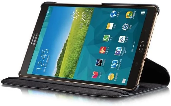 کیف تبلت سامسونگ گلکسی تب اس 8.4 اینچ مدل SM-T700 /T705 /T705C، چرخش 360 درجه، باریک و تاشو، با قابلیت بیدار شدن/خواب خودکار (مشکی)