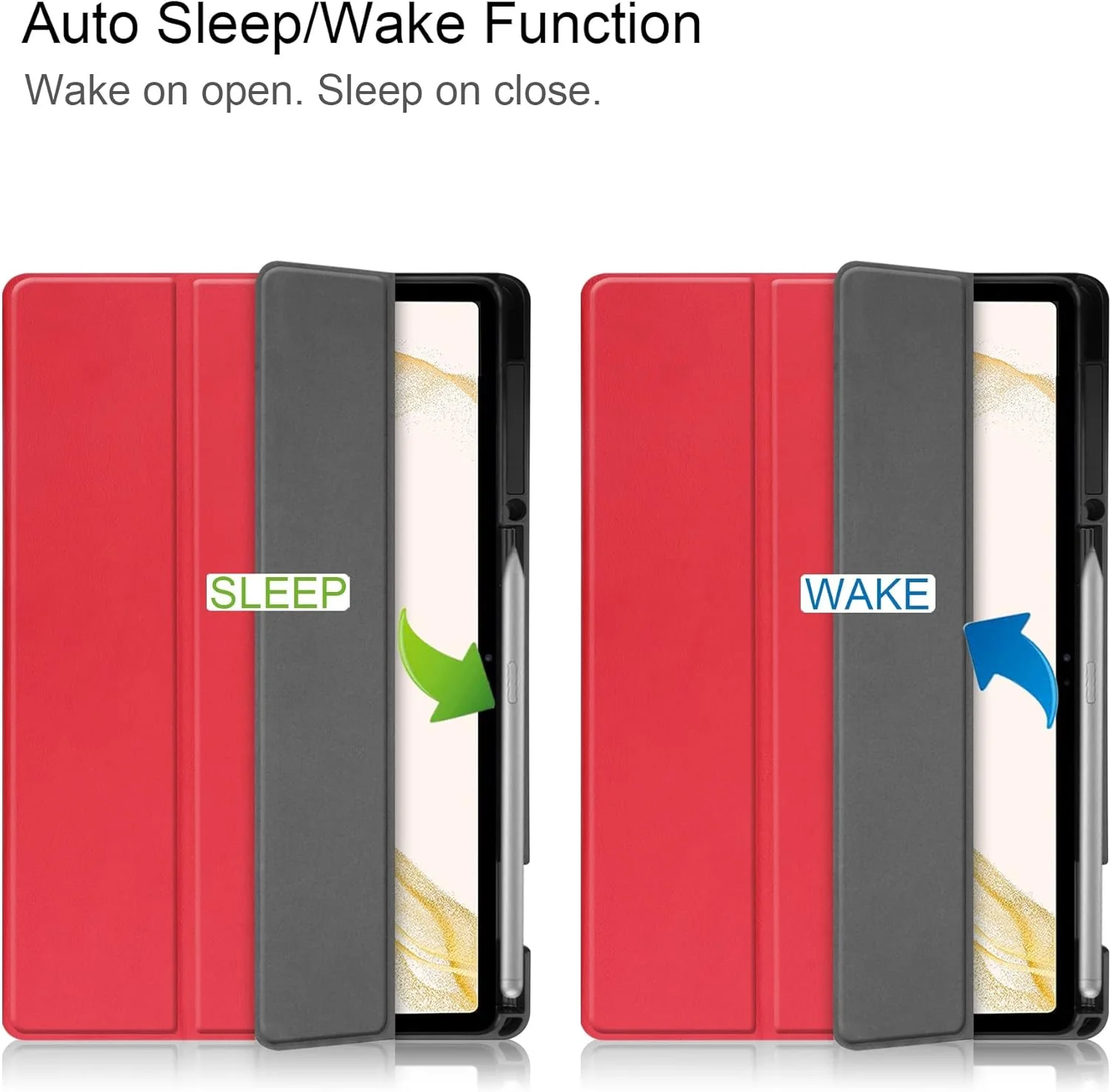 کیف تبلت مناسب برای Samsung Galaxy Tab S8 Plus 12.4 (SM-X800, SM-X806)/S7 Plus 12.4 اینچ/تبلت S7 Fe، بدنه پشتی TPU، پشتیبانی از تبلت سازگار با کیف هوشمند