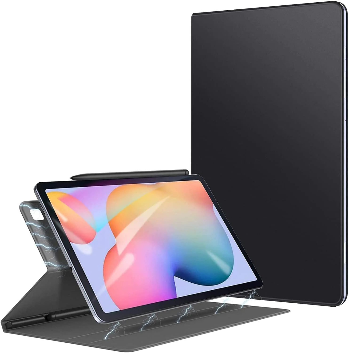 کیف ZtotopCase برای تبلت سامسونگ گلکسی تب S6 لایت 2022/2020، کیف هوشمند مغناطیسی قوی، فوق العاده باریک و مینیمالیستی، کاور استند سبک وزن با عملکرد خواب/بیدار خودکار برای تبلت گلکسی تب S6 لایت 10.4 اینچی، مشکی