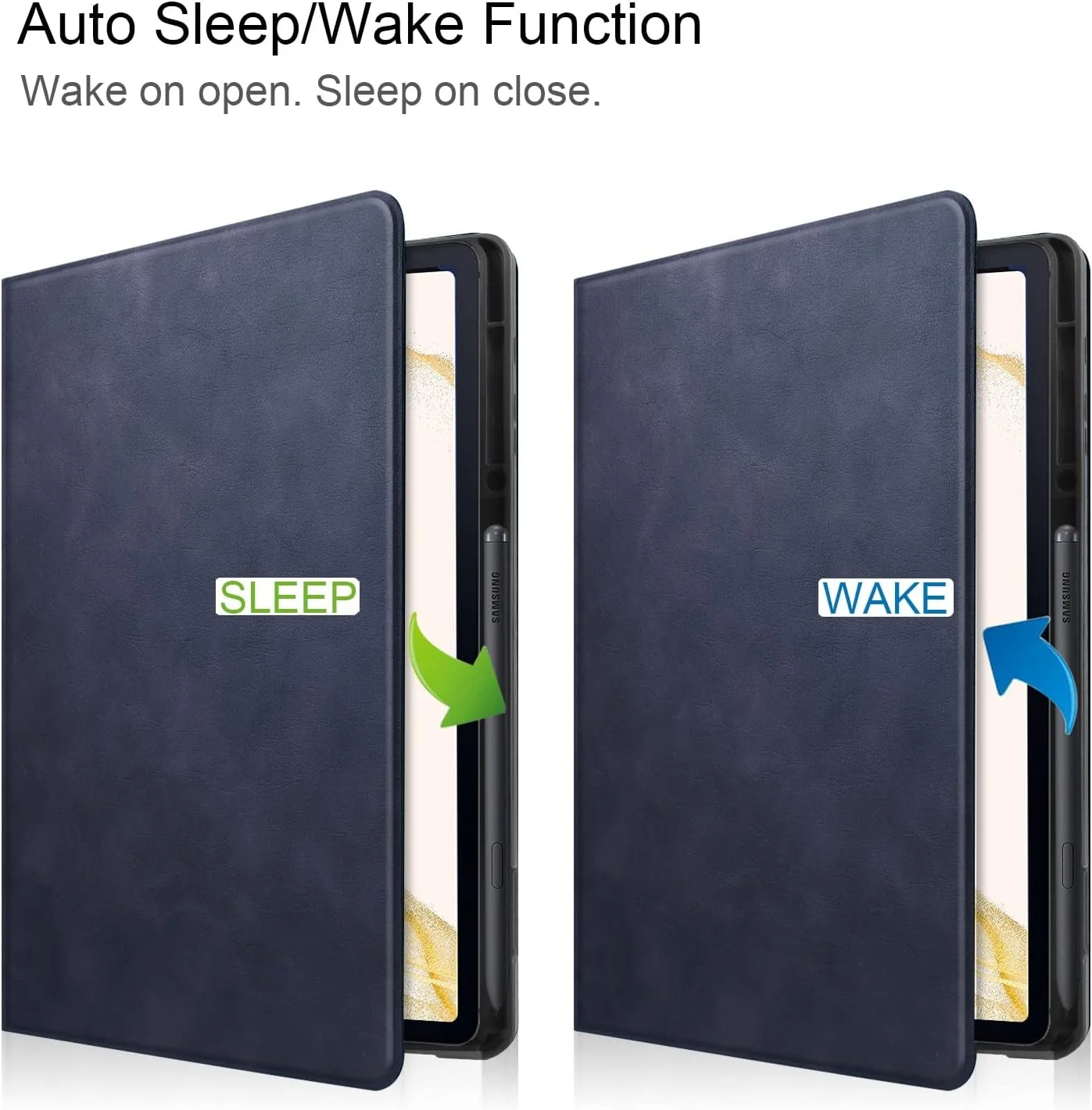 کیف تبلت مسافرتی سازگار با Samsung Galaxy Tab S8 Plus 12.4 (SM-X800, SM-X806)/S7 Plus 12.4" /S7 Fe، جلد چرمی ممتاز PU سازگار با نیمکت های چرمی، قاب بیدار/خواب