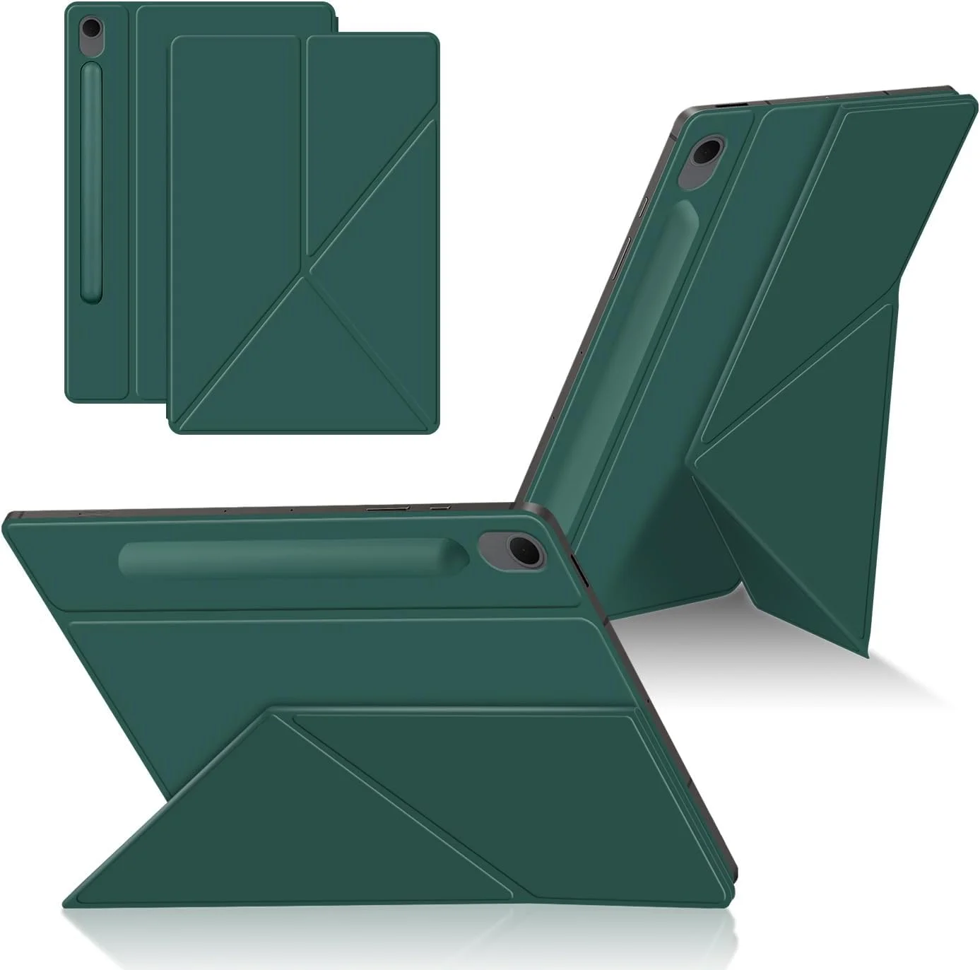 کیف تبلت مغناطیسی Gruattreay سازگار با Samsung Galaxy Tab S10 Lite 10.9 اینچ، کیف تاشو قابل حمل با عملکرد بیدار/خواب خودکار، پایه قابل تنظیم و جایگاه نگهداری قلم (سبز)