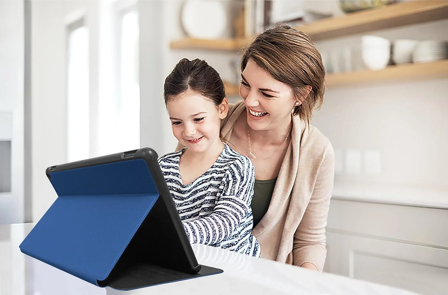 کیف تبلت برای فایر HD 10 اینچ (نسل 13، عرضه 2023)، کیف چرمی PU نرم و سبک TOKILO با قابلیت استند و بیدار/خواب خودکار، آبی سرمه ای