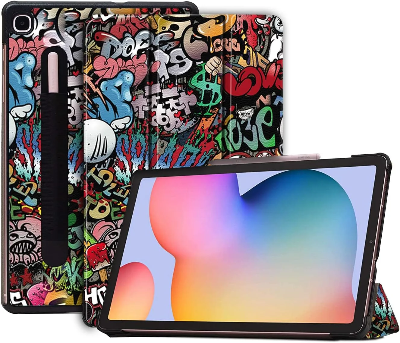 کاور هوشمند سه تایی تاشو سخت Robustrion برای تبلت سامسونگ Tab S6 Lite سایز 10.4 اینچ مدل SM-P610/P615 - طرح Hippy