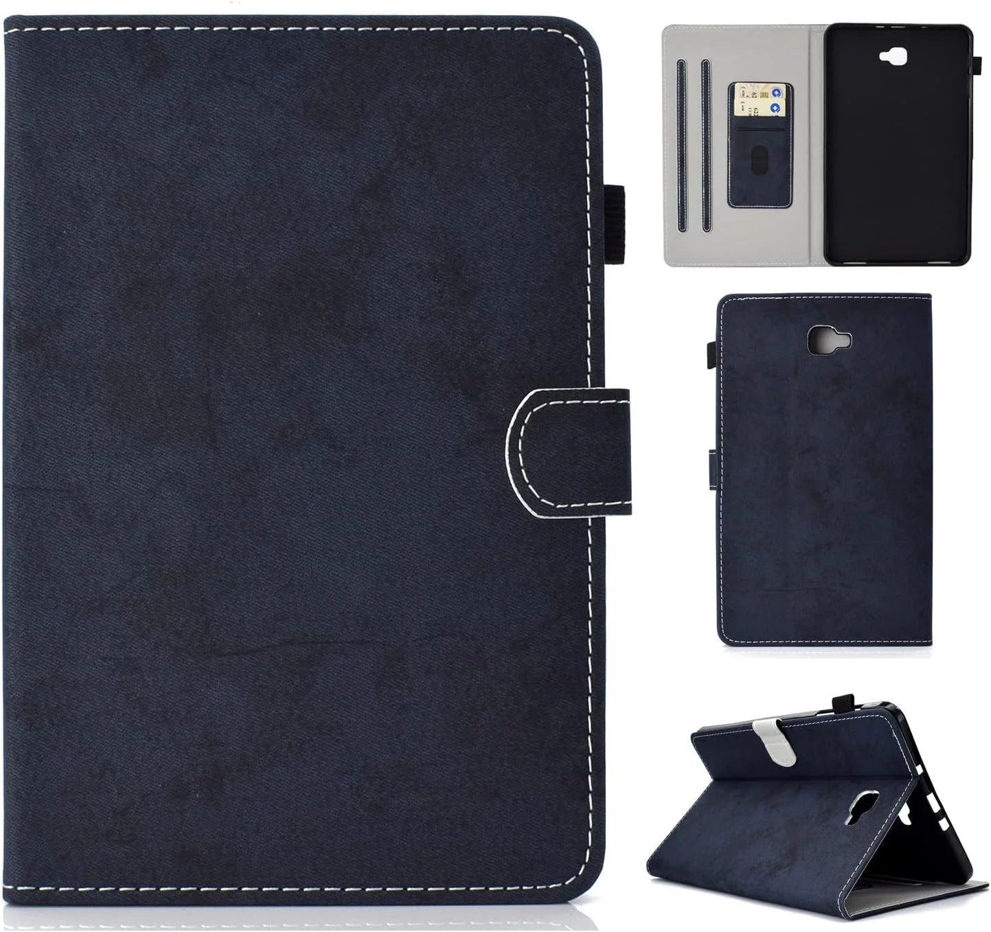 کیف تبلت مسافرتی سازگار با تبلت سامسونگ گلکسی تب A 10.1 2016 (SM-T580/T585)، کاور باریک هوشمند با قابلیت استند و محافظت در برابر ضربه و حالت خواب/بیدار خودکار