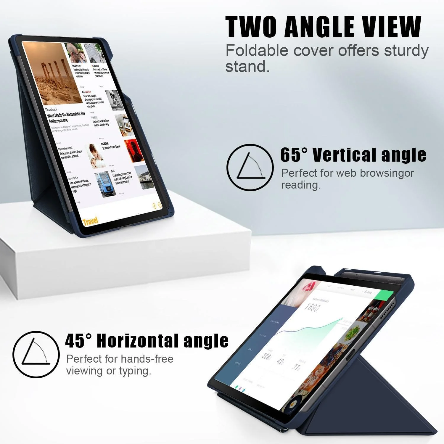 کاور تبلت گرواتری سازگار با سامسونگ گلکسی تب S6 لایت 10.4 اینچ 2022، دارای جای قلم، استند تاشو و عملکرد خواب/بیدار شدن خودکار، روکش چرمی PU+PC ضد ضربه (آبی)