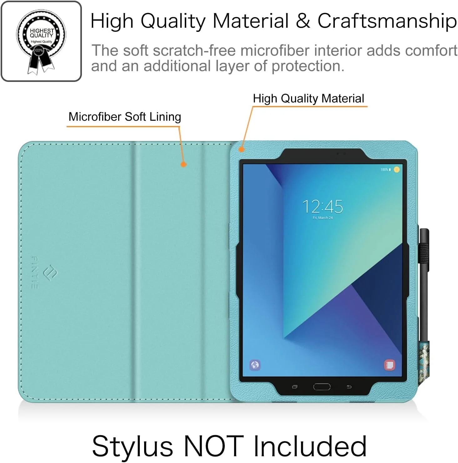 کیف فولیو Fintie برای Samsung Galaxy Tab S3 9.7، [محافظت از گوشه ها] روکش استند چرمی PU ممتاز با نگهدارنده محافظ قلم S و قابلیت خواب/بیدار شدن خودکار برای Tab S3 9.7 (SM-T820/T825/T827)، طرح شکوفه