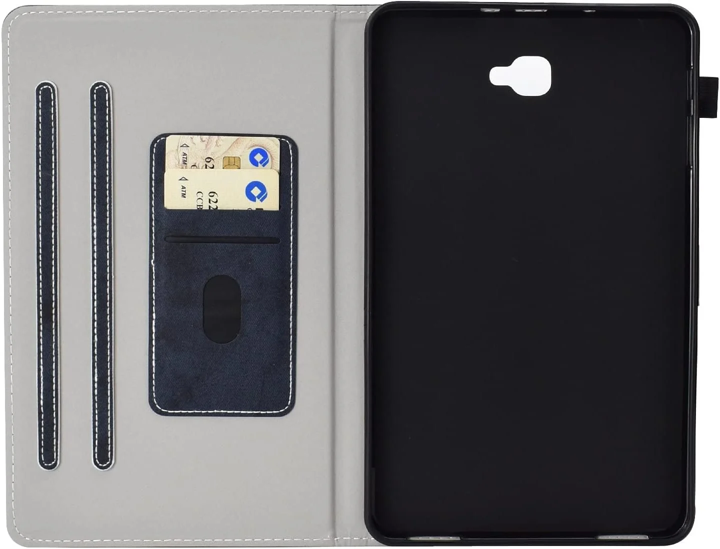 کیف تبلت مسافرتی سازگار با تبلت سامسونگ گلکسی تب A 10.1 2016 (SM-T580/T585)، کاور باریک هوشمند با قابلیت استند و محافظت در برابر ضربه و حالت خواب/بیدار خودکار