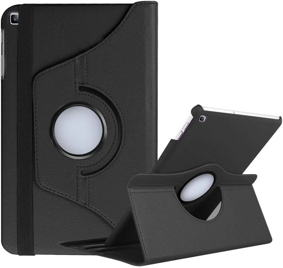 کیف چرخشی Muzz برای تبلت سامسونگ گلکسی تب S6 لایت 10.4 مدل 2019 SM-P610/P615، جلد چرمی PU ممتاز با قابلیت چرخش 360 درجه و استند به همراه حالت خواب/بیدار خودکار، مشکی