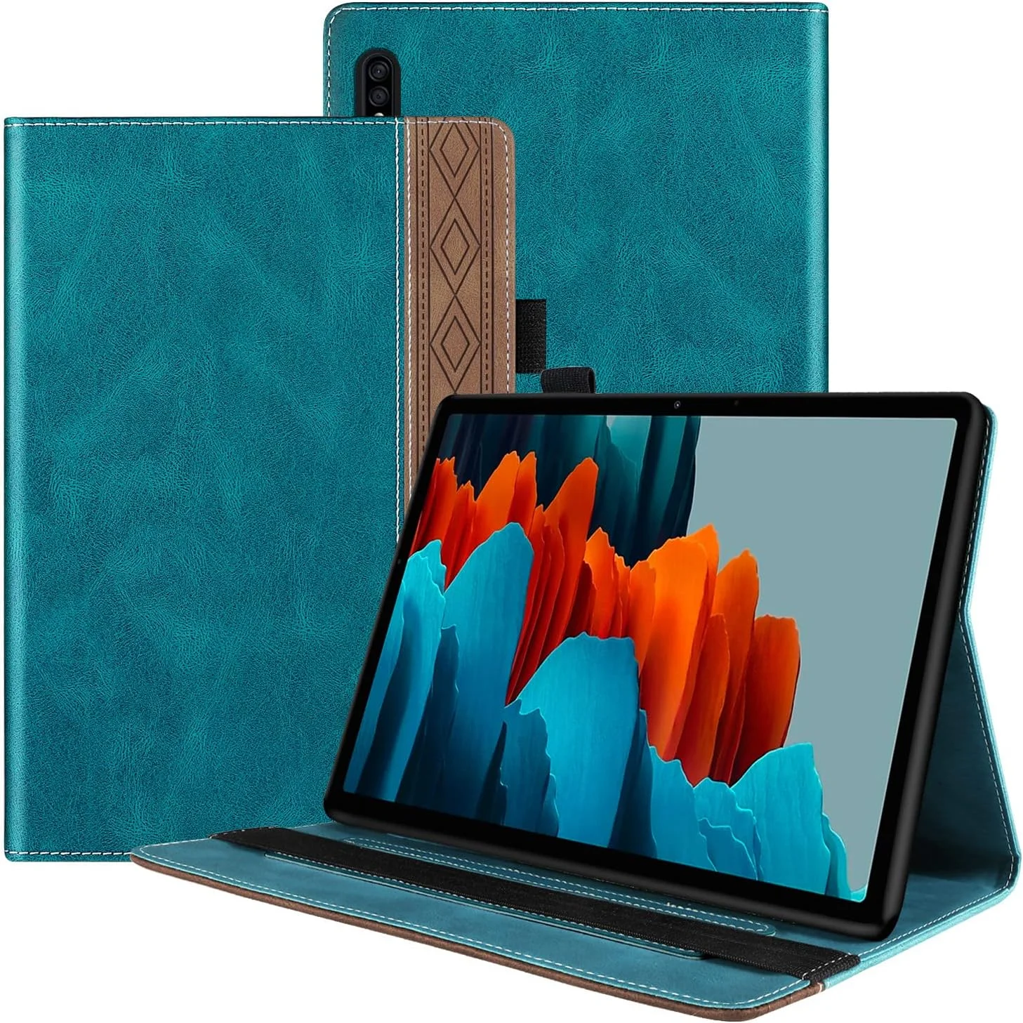 کیف تبلت SLLMYYX برای تبلت سامسونگ Tab S7 2020 SM-T870، کاور تبلت استند دار چند زاویه ای مناسب کار برای تبلت سامسونگ Tab S8 2022 SM-X700 (سبز)