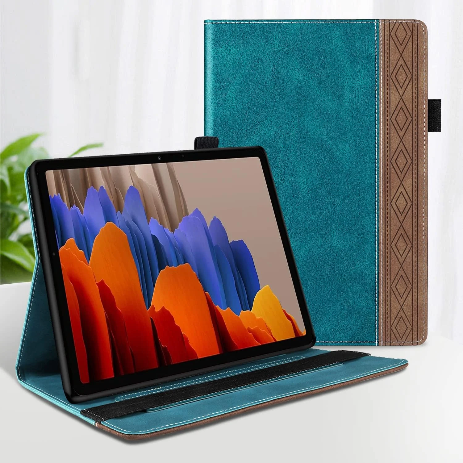 کیف تبلت SLLMYYX برای تبلت سامسونگ Tab S7 2020 SM-T870، کاور تبلت استند دار چند زاویه ای مناسب کار برای تبلت سامسونگ Tab S8 2022 SM-X700 (سبز)