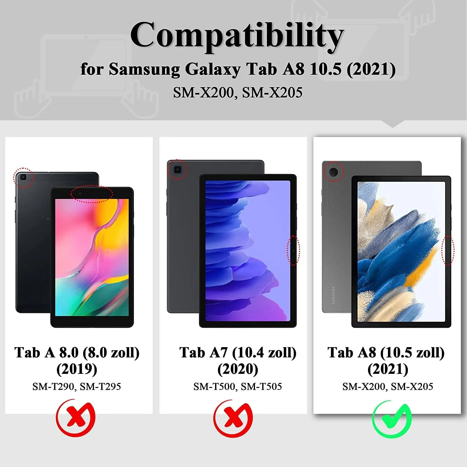 کاور تبلت چرمی Succtopy مناسب برای گلکسی تب A8 10.5 2021، کاور محافظ تبلت برای سامسونگ تب A8 2021، کیف پول تبلت با نگهدارنده قلم برای سامسونگ گلکسی تب A8 SM-X200/SM-X205/SM-X207، قهوه ای