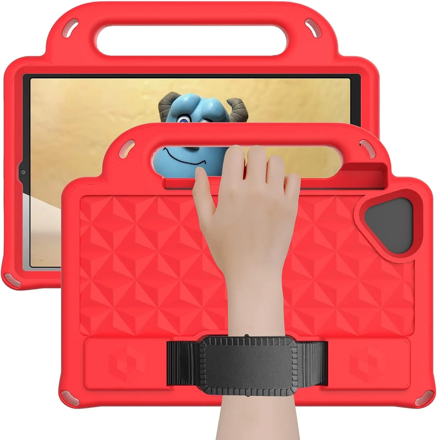 کیف تبلت مسافرتی XNCVBD مناسب برای تبلت سامسونگ گلکسی TAB A7 Lite 8.7 T220/T225، کاور محافظ EVA سبک وزن، ضد ضربه، مناسب کودکان، دارای دسته و بند شانه برای محافظت از تبلت (قرمز)