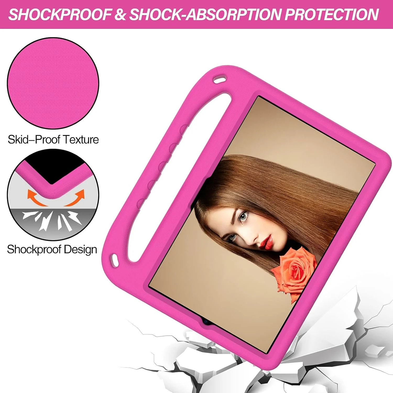 کیف تبلت کودکانه XNCVBD مناسب برای تبلت سامسونگ گلکسی تب S5E 10.5 (2019) مدل SM-T720 / T725، کیف محافظ سبک وزن و مقاوم در برابر آب برای کودکان (قرمز گل رز) کیف تبلت کودکانه XNCVBD مناسب برای تبلت سامسونگ گلکسی تب S5E 10.5 (2019) مدل SM-T720 / T725، کیف محافظ سبک وزن و مقاوم در برابر آب برای کودکان (قرمز گل رز)