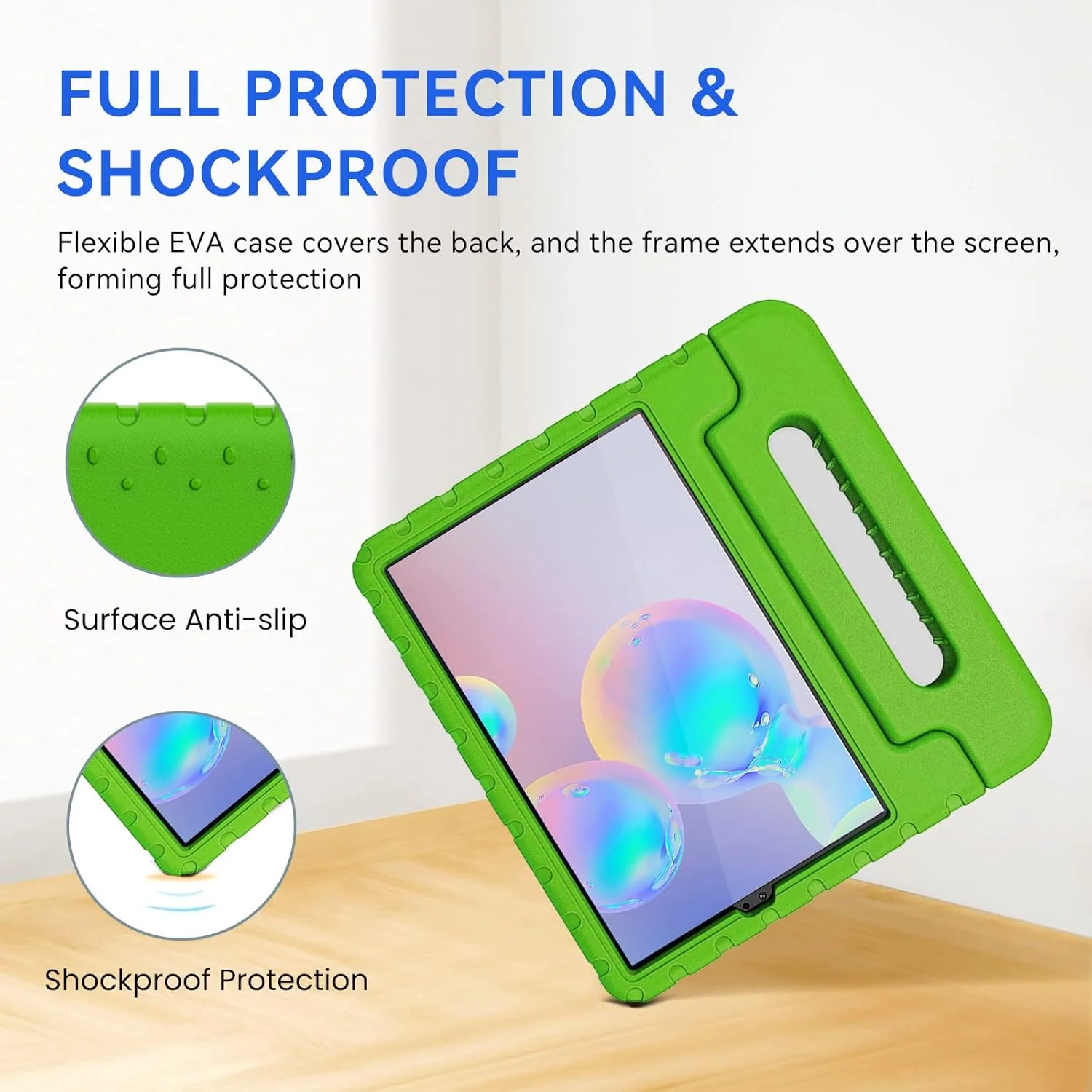 کیف محافظ تبلت سامسونگ گلکسی تب S6 با سایز 10.5 اینچ مدل 2019 (مدل SM-T860/T865/T867)، کیف کودکانه برای سامسونگ گلکسی تب S6 با جای قلم، سبک و مقاوم در برابر ضربه
