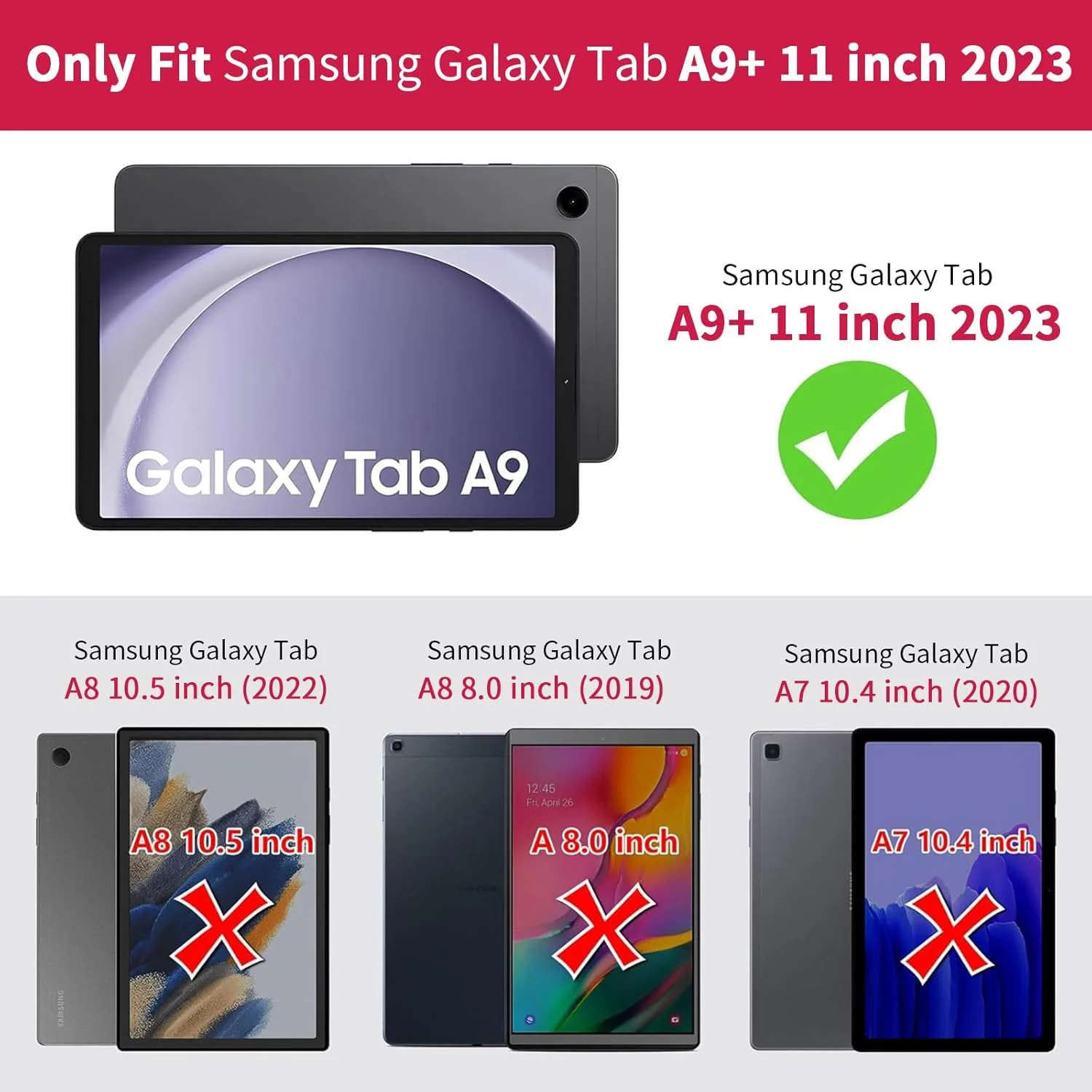 کیف هوشمند BFSEROBJ برای تبلت سامسونگ گلکسی تب A9 پلاس، کیف محافظ چرمی PU با قابلیت تنظیم زاویه و بیدار/خواب خودکار، مناسب برای تبلت سامسونگ گلکسی تب A9 پلاس 11 اینچی - گربه سفید