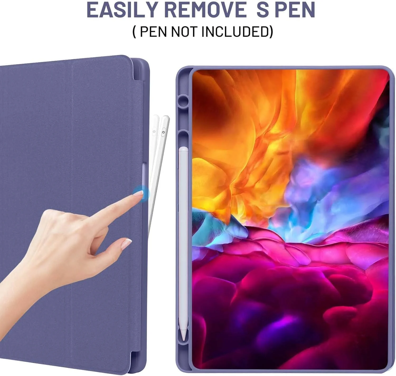 کاور هوشمند SmartGrist سازگار با تبلت سامسونگ گلکسی تب A9 پلاس / A9+ 11 اینچ 2023، مدل SM-X210/X216/X218، کاور با جای قلم، استند سه تایی محافظ، حالت خواب/بیدار خودکار برای سامسونگ تب A9+ بنفش