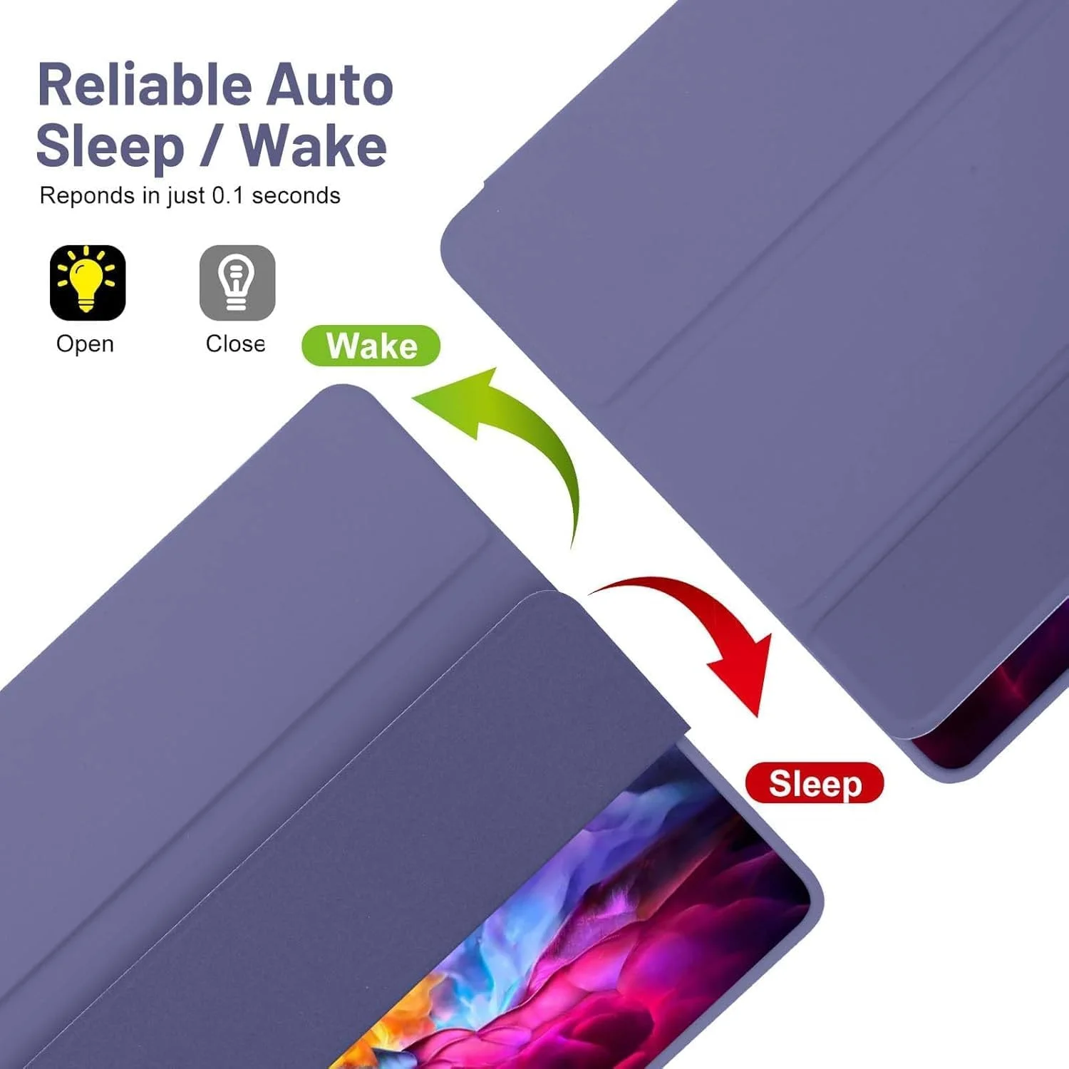 کاور هوشمند SmartGrist سازگار با تبلت سامسونگ گلکسی تب A9 پلاس / A9+ 11 اینچ 2023، مدل SM-X210/X216/X218، کاور با جای قلم، استند سه تایی محافظ، حالت خواب/بیدار خودکار برای سامسونگ تب A9+ بنفش