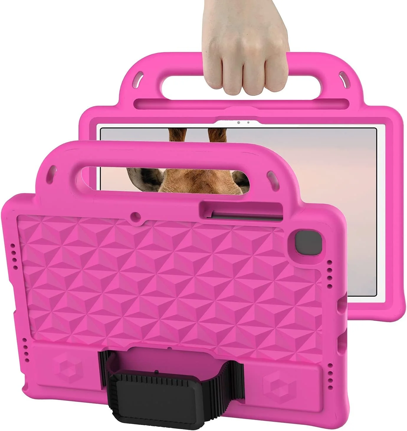 XNCVBD Travel with Tablet Case for Samsung Galaxy Tab S6 Lite 10.4 Inch P610 / 615, Full EVA Body Protective with Handle and Shoulder Strap Tablet Protection (Rose Red)