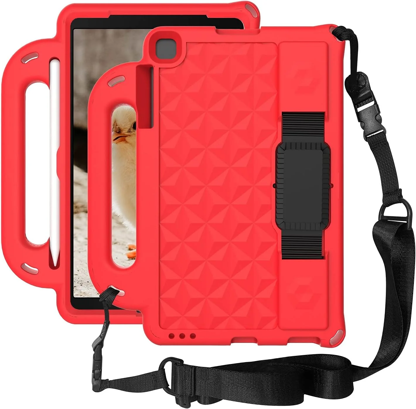 کیف تبلت مسافرتی XNCVBD مناسب برای تبلت سامسونگ گلکسی تب A 10.1 اینچ T510 / T515 (2019)، کاور محافظ EVA سبک وزن، ضد ضربه، مناسب کودکان، با دسته و بند شانه