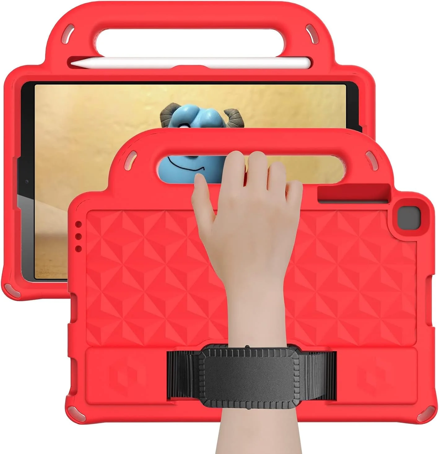 کیف تبلت مسافرتی XNCVBD مناسب برای تبلت سامسونگ گلکسی تب A 10.1 اینچ T510 / T515 (2019)، کاور محافظ EVA سبک وزن، ضد ضربه، مناسب کودکان، با دسته و بند شانه