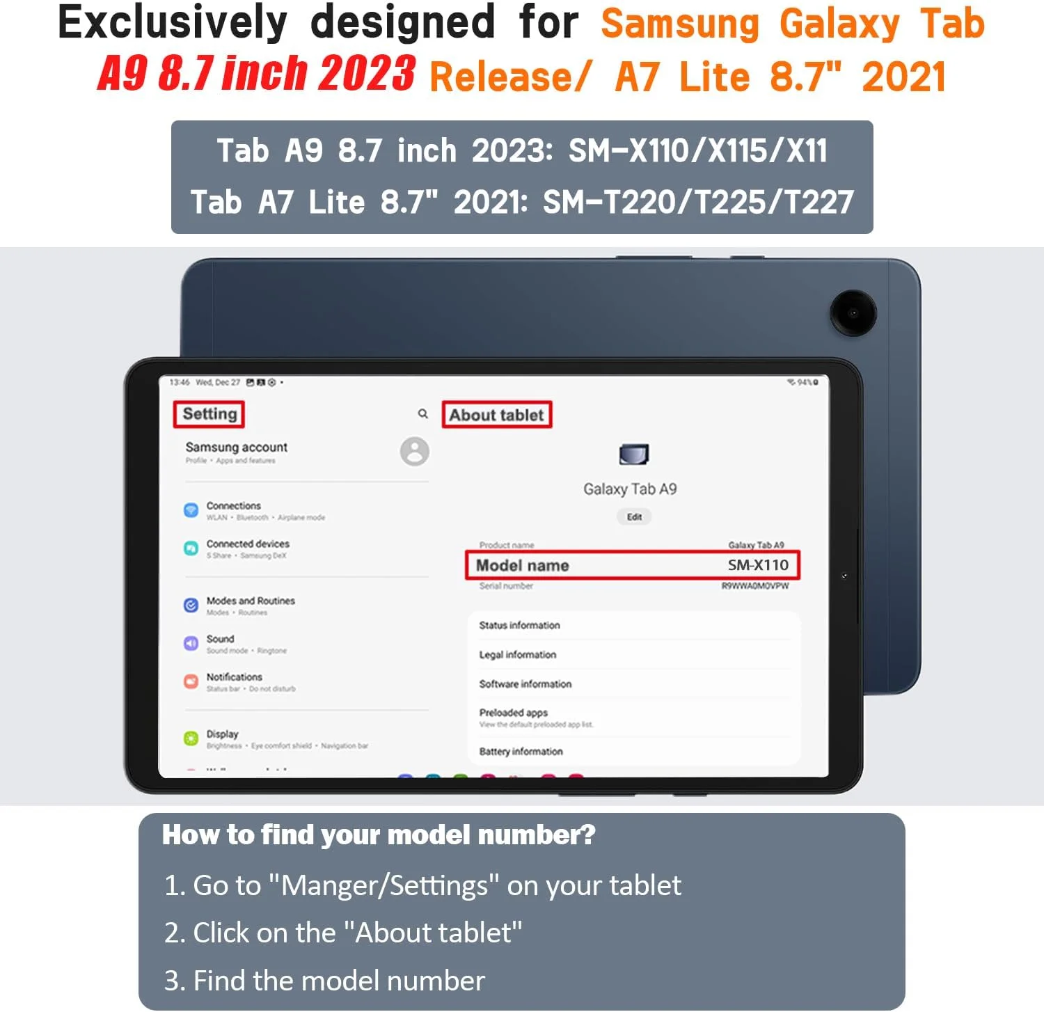 کیف تبلت سامسونگ گلکسی تب A7 لایت AVAWO مدل بچگانه همراه با بند شانه