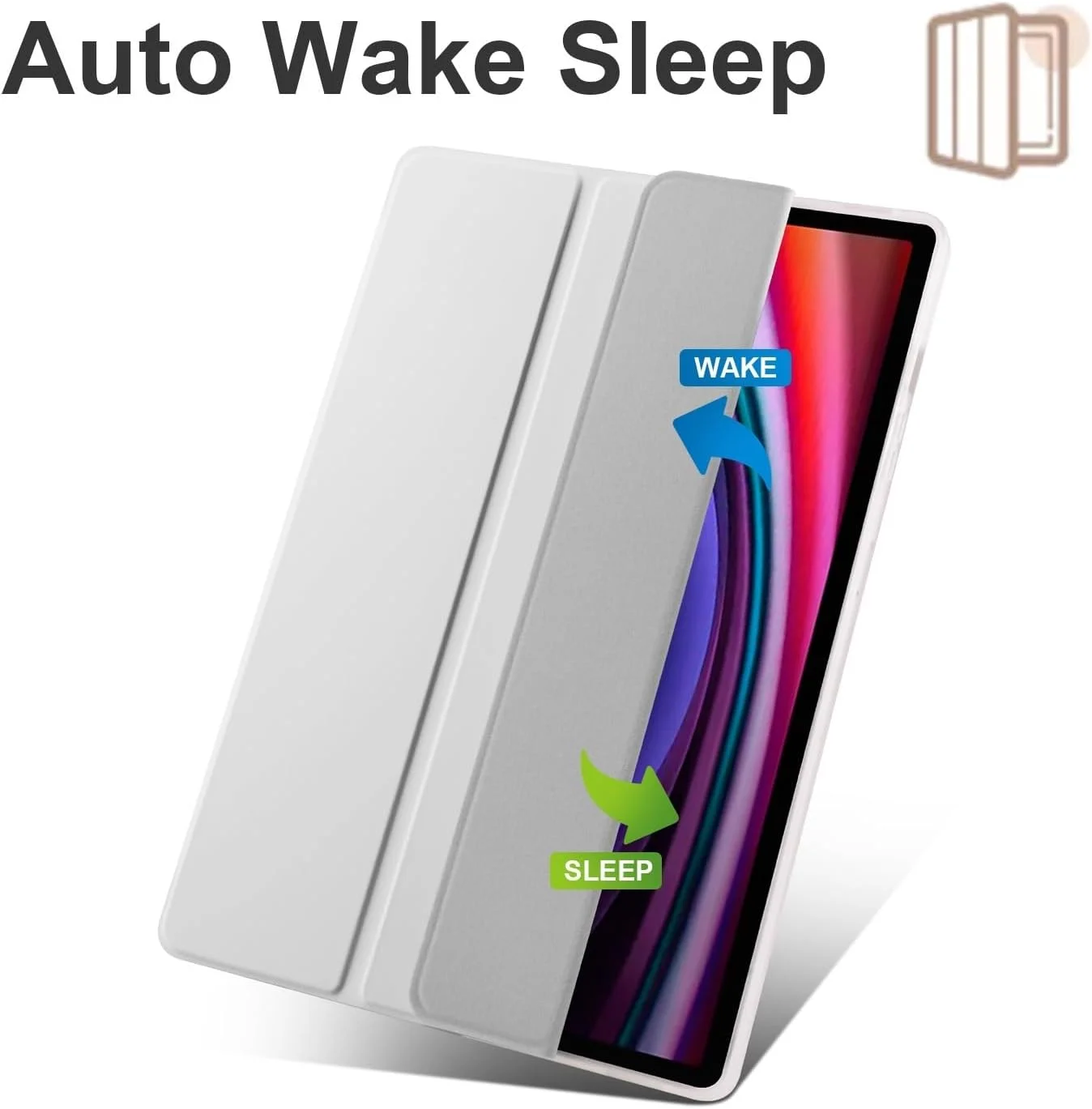 کاور شفاف تبلت سازگار با سامسونگ گلکسی S9 FE 11 اینچ SM-X510/516 (2023)، کاور باریک TPU با قابلیت بیدار/خواب خودکار، کاور محافظ سبک وزن هوشمند با جای مدادی، ضد ضربه، خاکستری