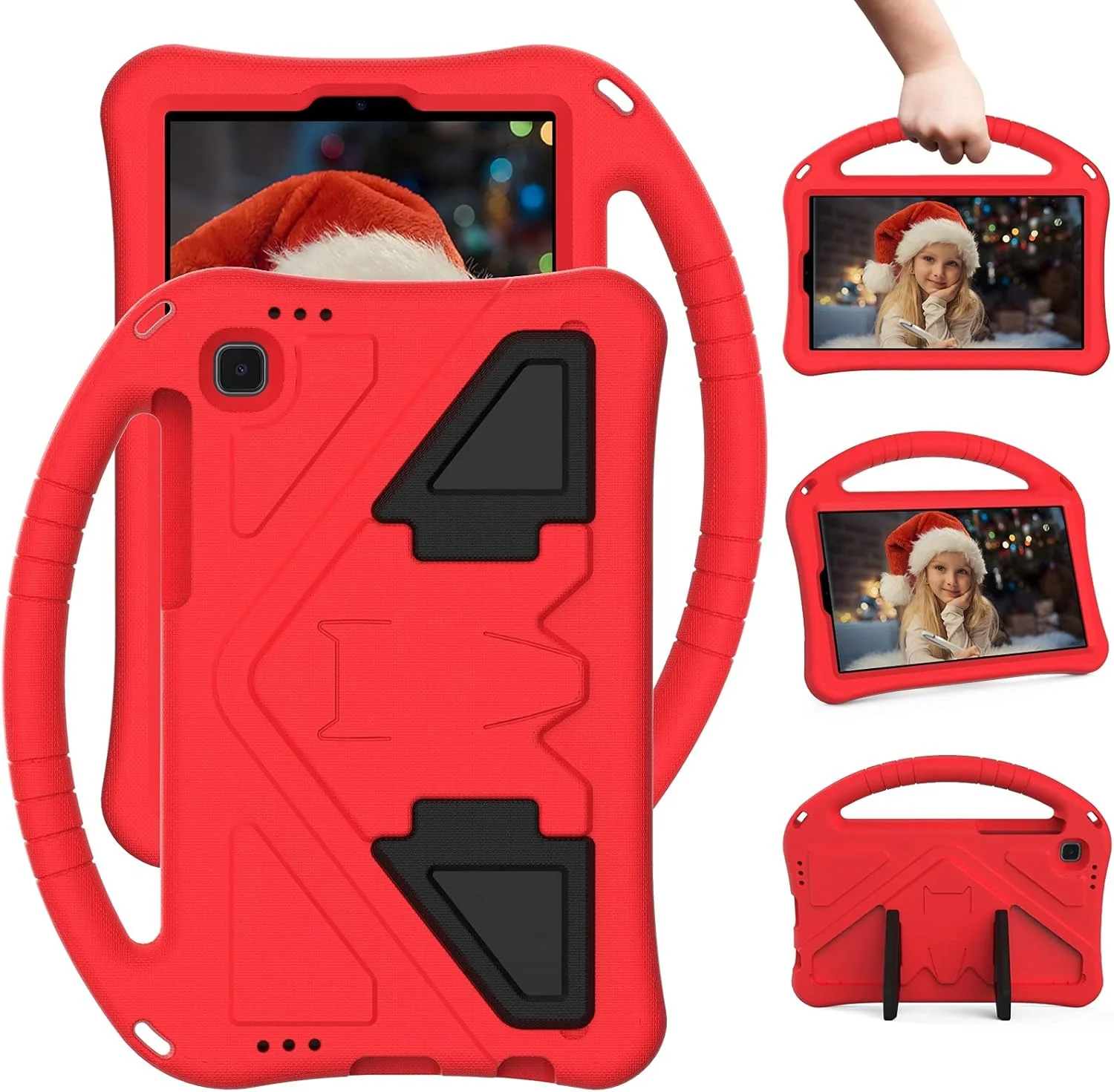 کیف تبلت کودکانه XNCVBD مناسب برای تبلت سامسونگ گلکسی تب A7 لایت 2021 8.7 اینچی مدل SM-T225 / T220، پایه تبلت ضد ضربه EVA برای دانلود (قرمز)