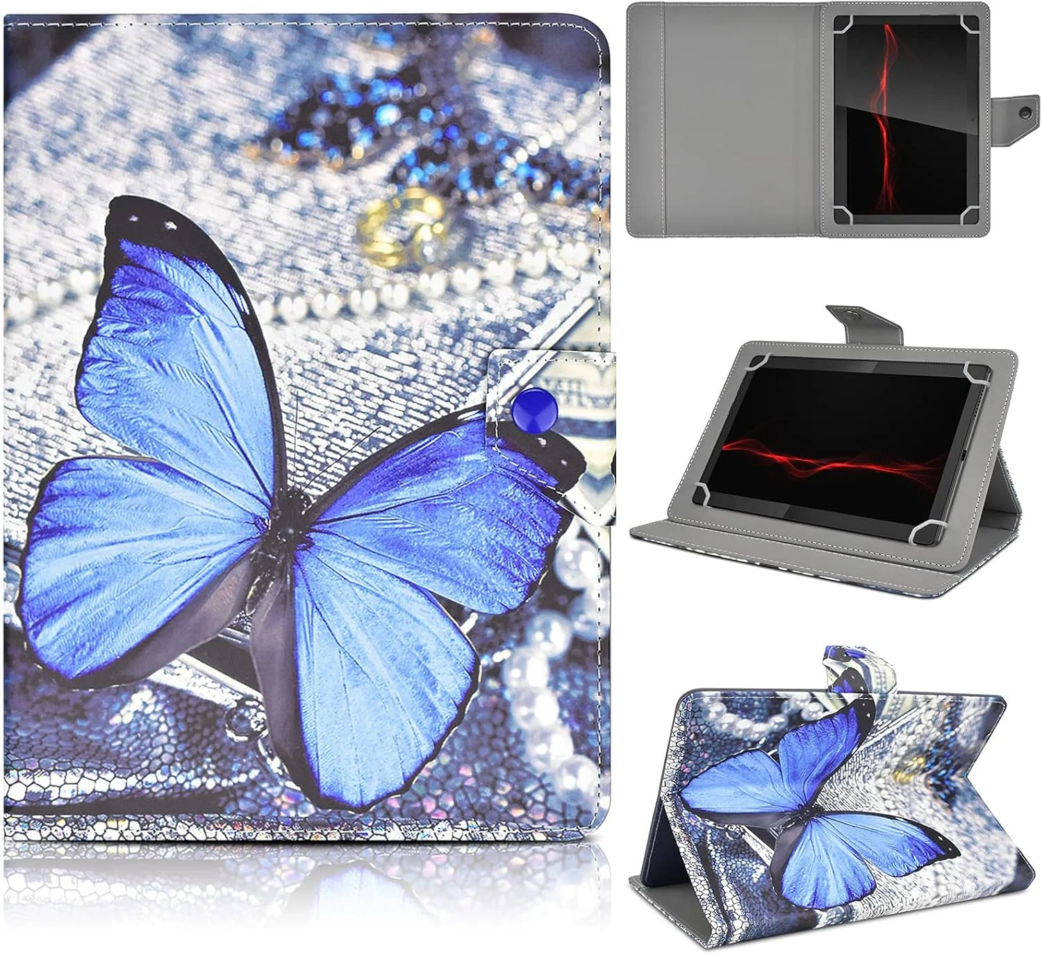 کیف تبلت 10 اینچی DETUOSI، کیف تبلت 10 اینچی سامسونگ، کیف تبلت 10 اینچی، کیف تبلت 10 اینچی سامسونگ، کیف چرمی یونیورسال استنددار تاشو برای تبلت 10 اینچی اندروید مدل MA07395TYUS