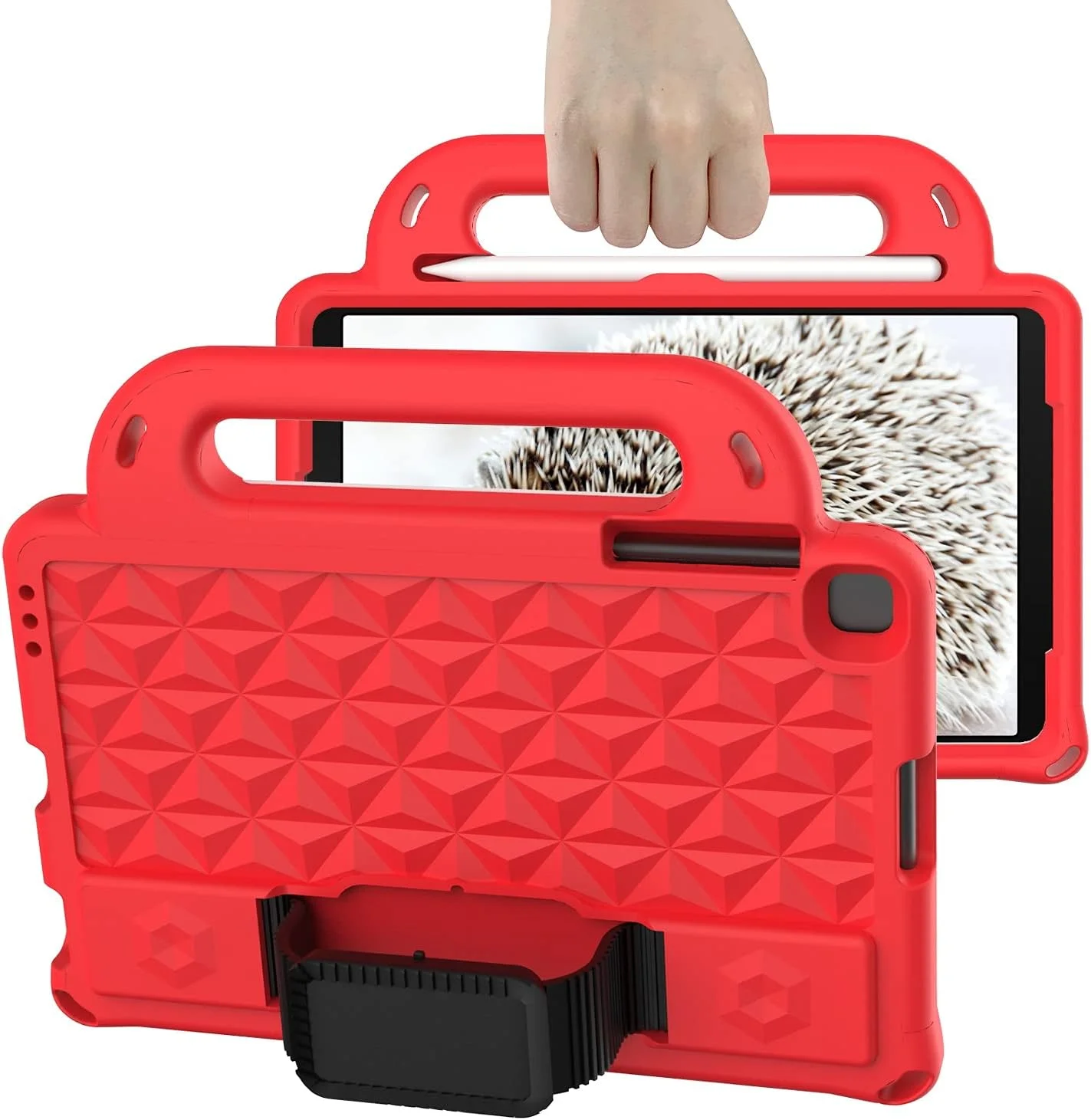 کیف تبلت مسافرتی XNCVBD مناسب برای تبلت سامسونگ گلکسی تب A 10.1 اینچ T510 / T515 (2019)، کاور محافظ EVA سبک وزن، ضد ضربه، مناسب کودکان، با دسته و بند شانه